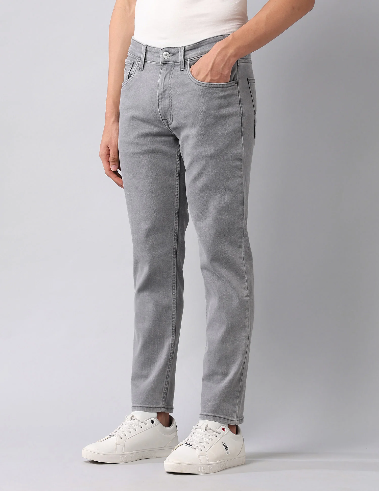 Cole Comfort Cropped Fit Grey Jeans - Image 4