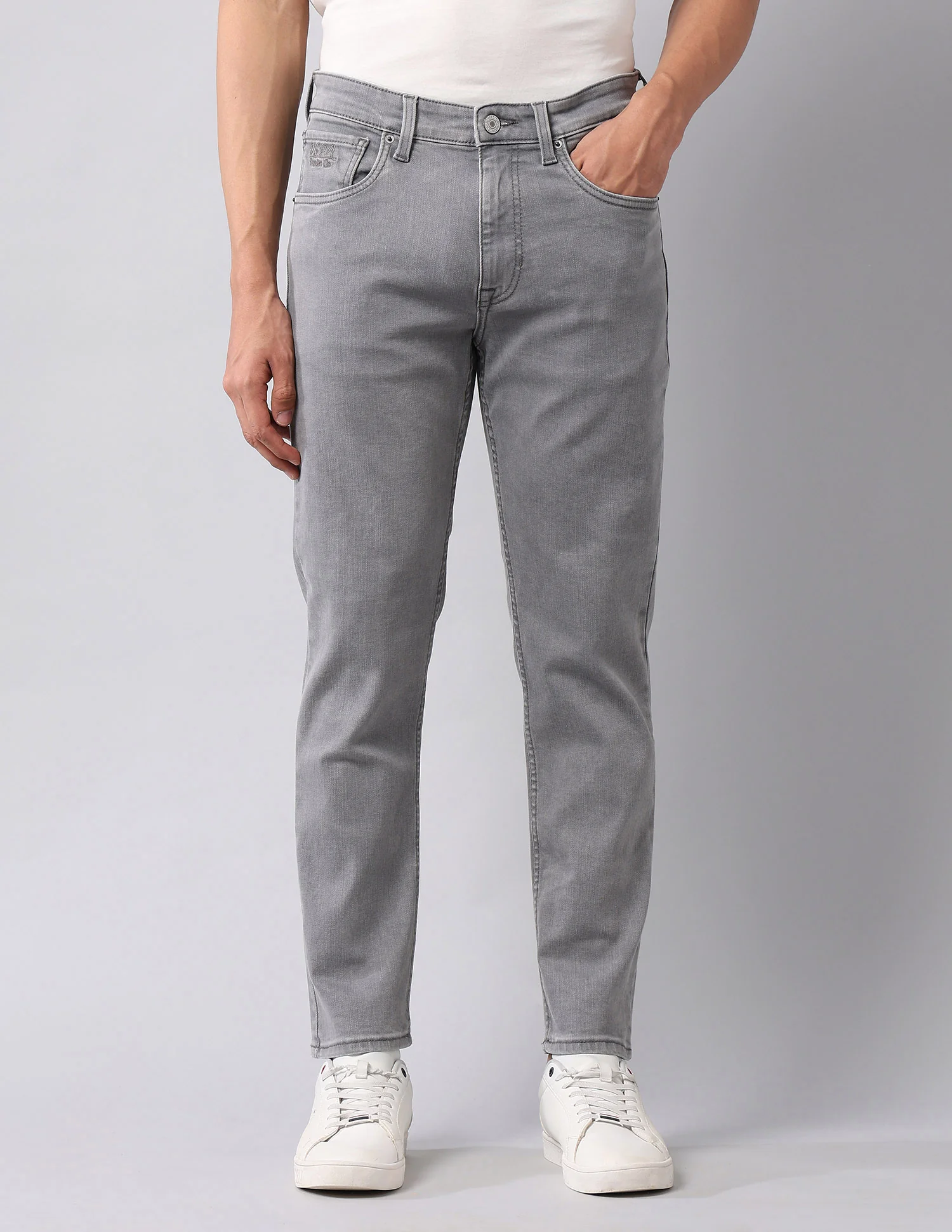 Cole Comfort Cropped Fit Grey Jeans - Image 6