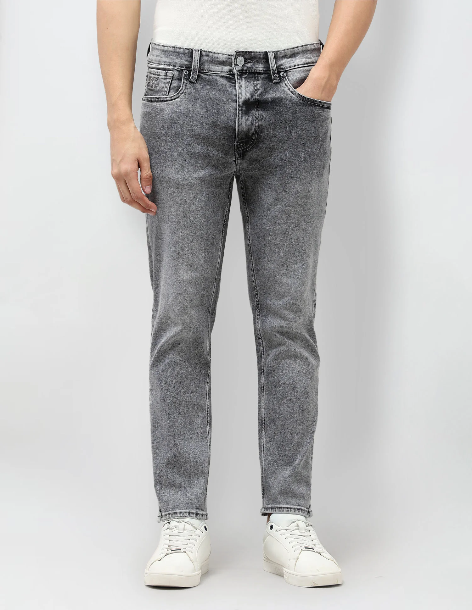 Cole Comfort Cropped Fit Grey Jeans - Image 6