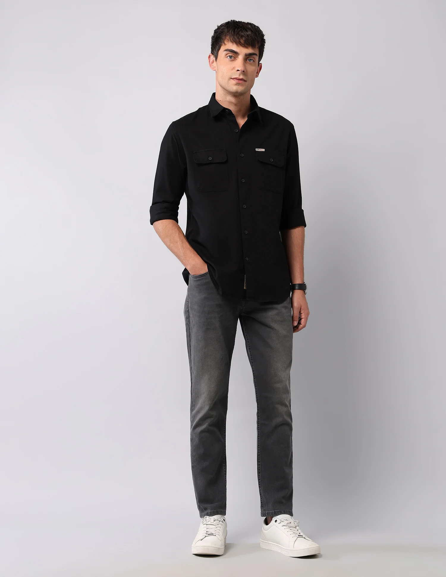 Cole Comfort Cropped Fit Grey Jeans - Image 3