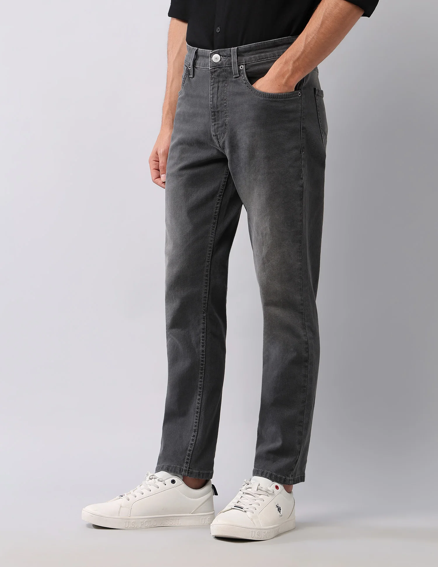 Cole Comfort Cropped Fit Grey Jeans - Image 4