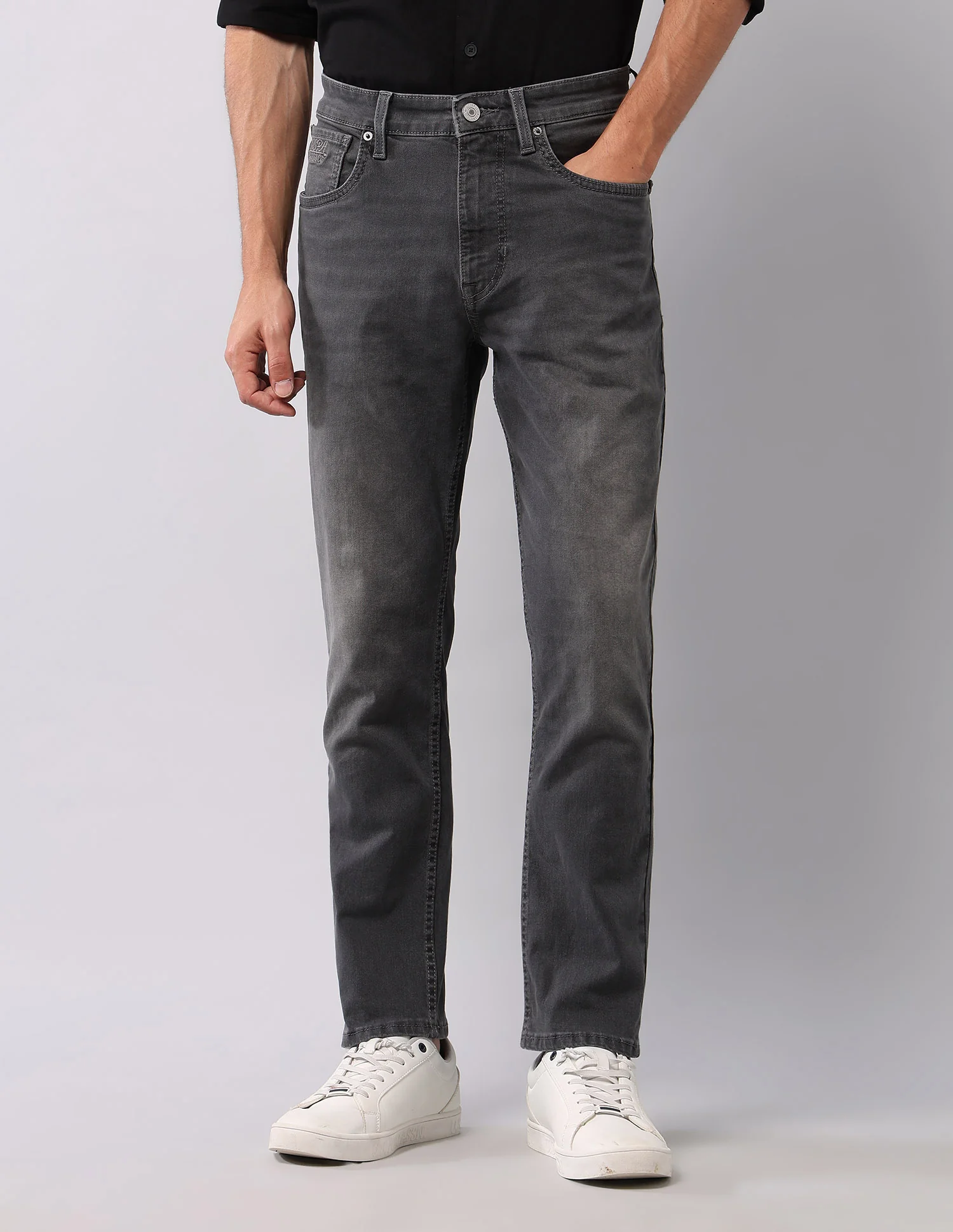 Cole Comfort Cropped Fit Grey Jeans - Image 6