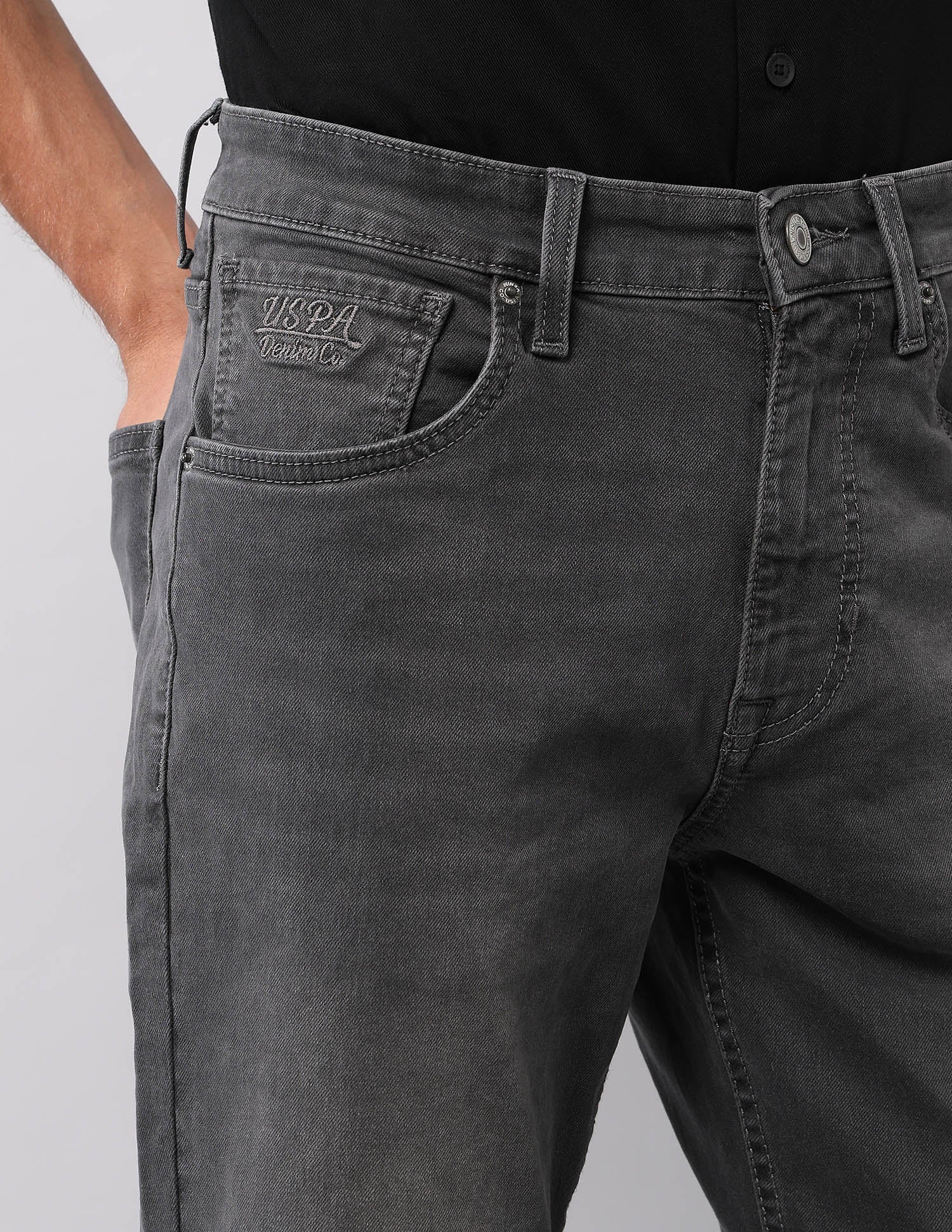Cole Comfort Cropped Fit Grey Jeans - Image 7