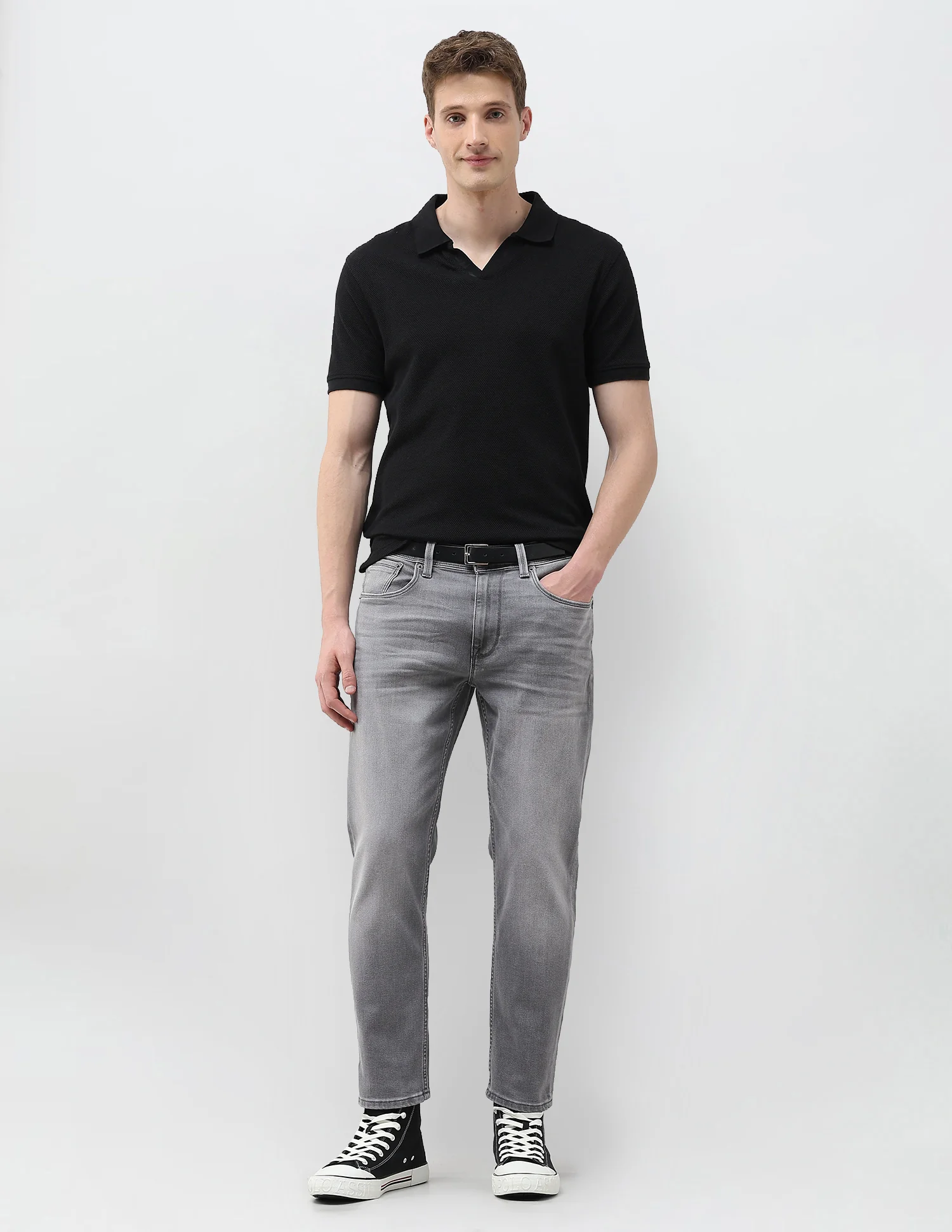 Cole Comfort Cropped Fit Grey Jeans - Image 3