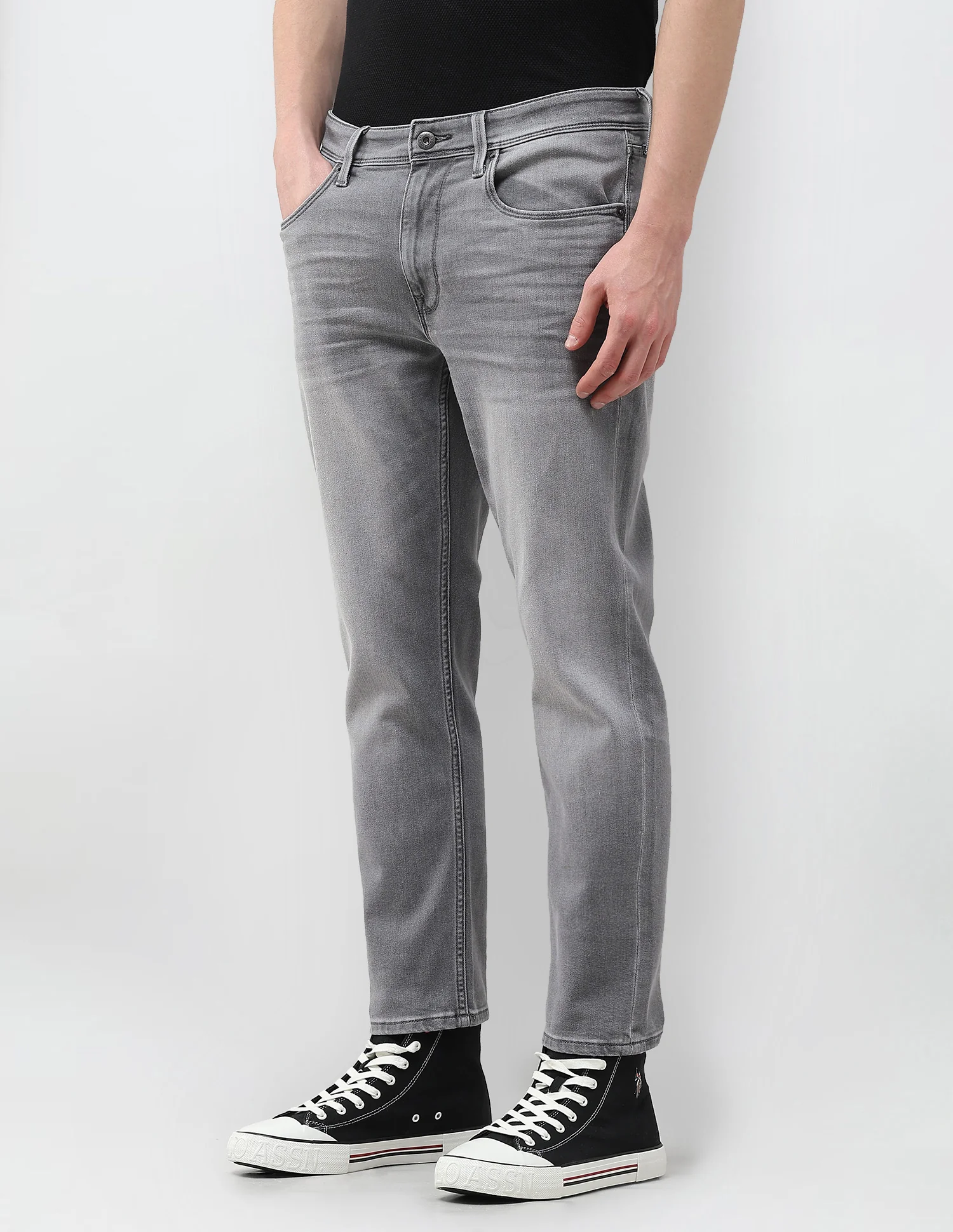 Cole Comfort Cropped Fit Grey Jeans - Image 4