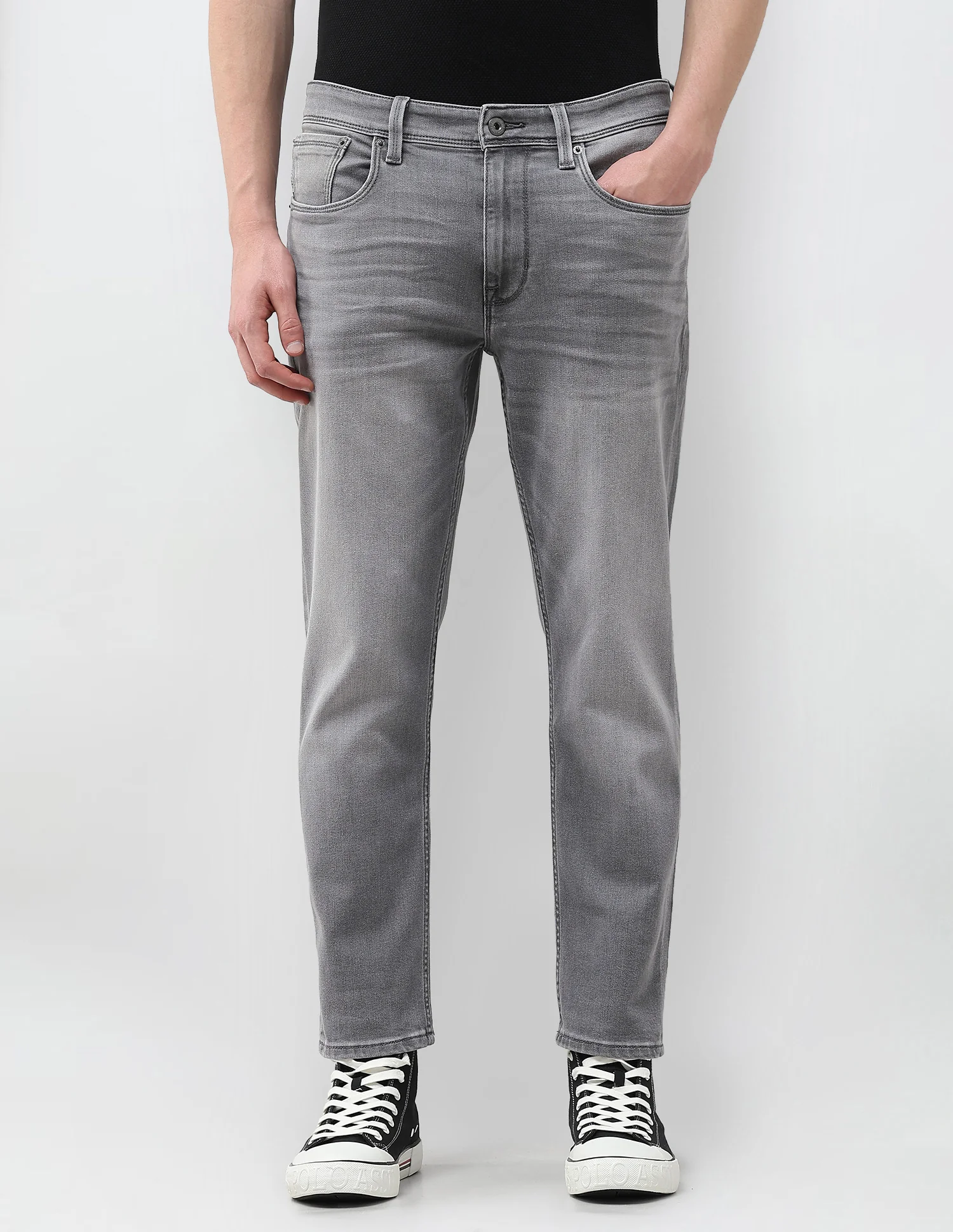 Cole Comfort Cropped Fit Grey Jeans - Image 6