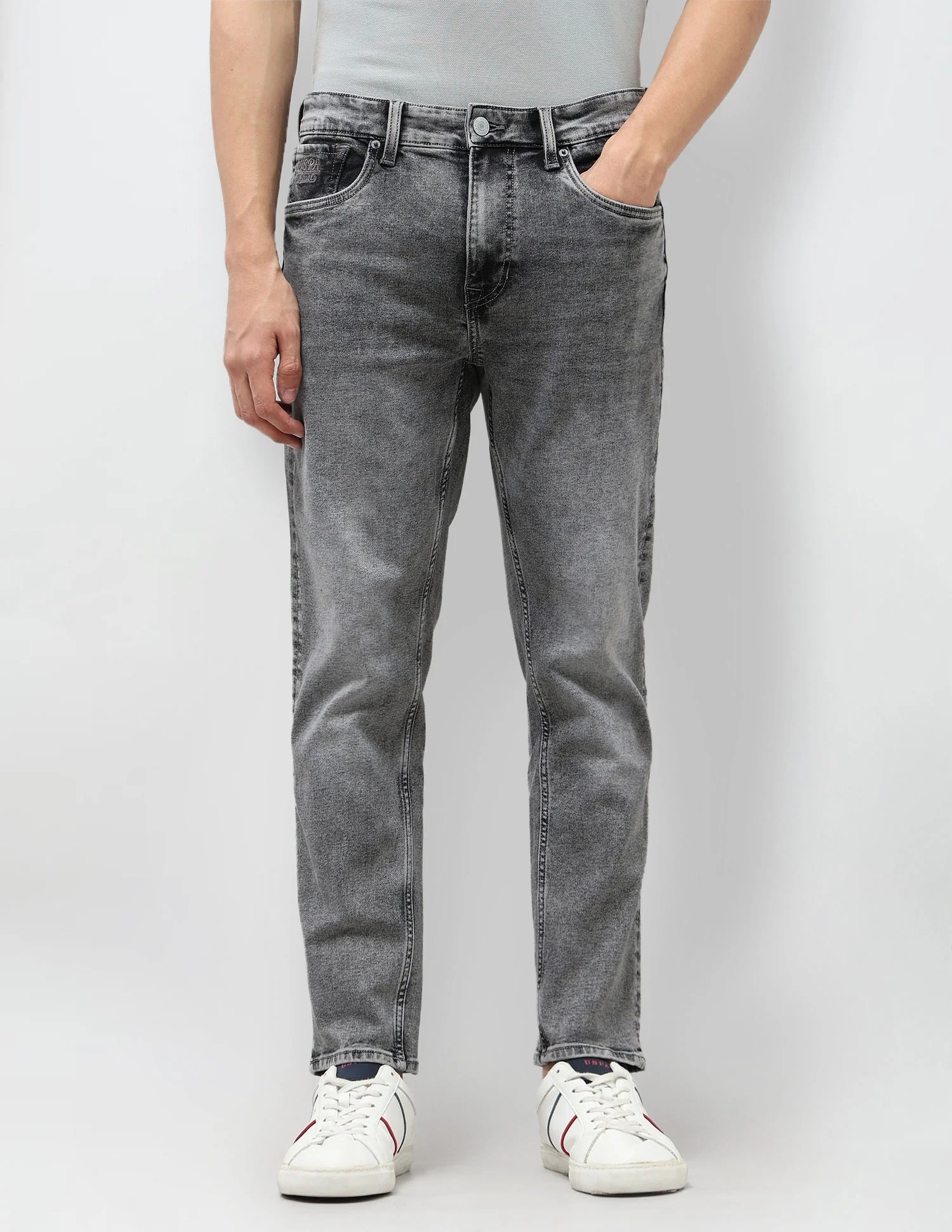 Cole Comfort Cropped Fit Grey Jeans - Image 6