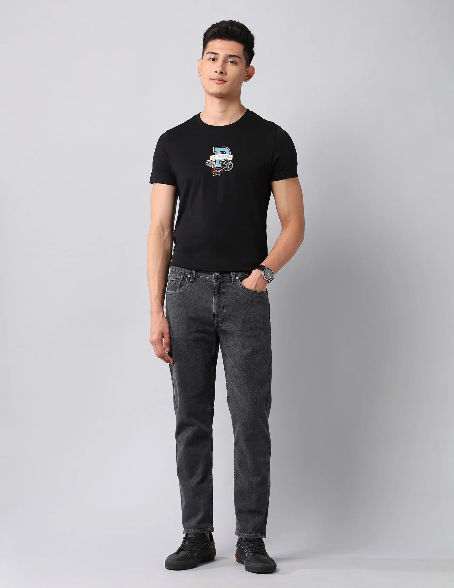 Cole Comfort Cropped Fit Grey Jeans - Image 3