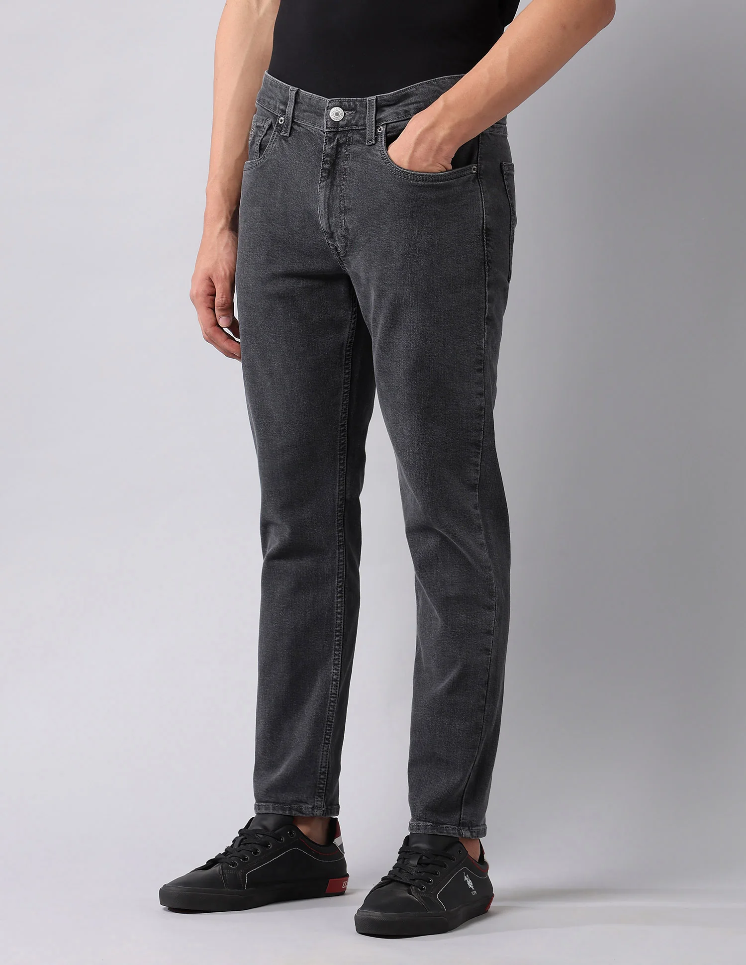 Cole Comfort Cropped Fit Grey Jeans - Image 4