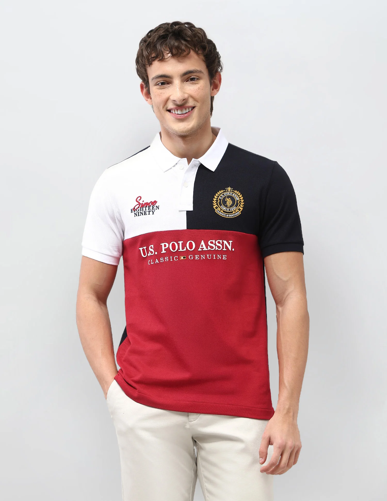 Colorblock Brand Embroidered New Port Marina Polo Shirt - Image 6