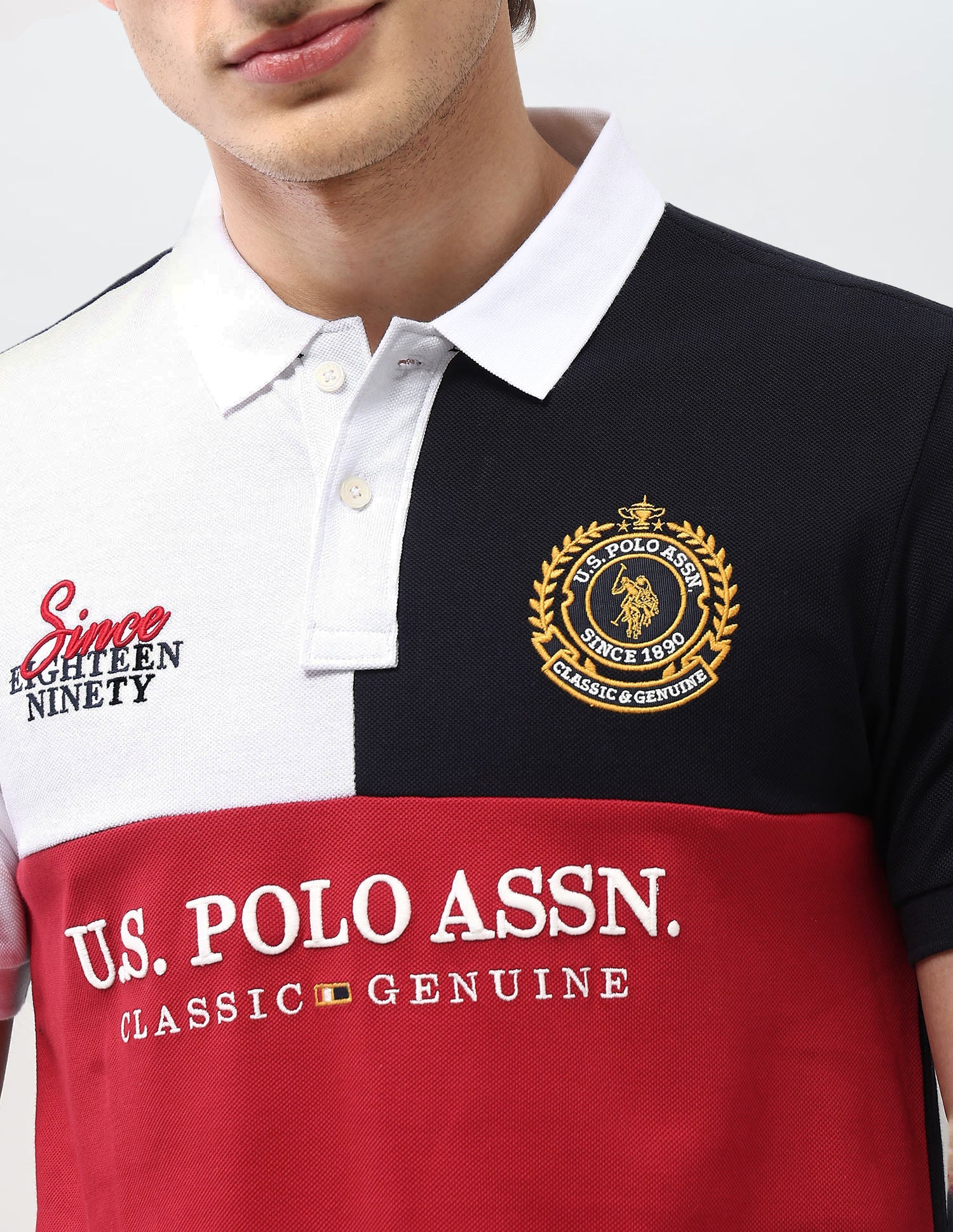 Colorblock Brand Embroidered New Port Marina Polo Shirt - Image 7