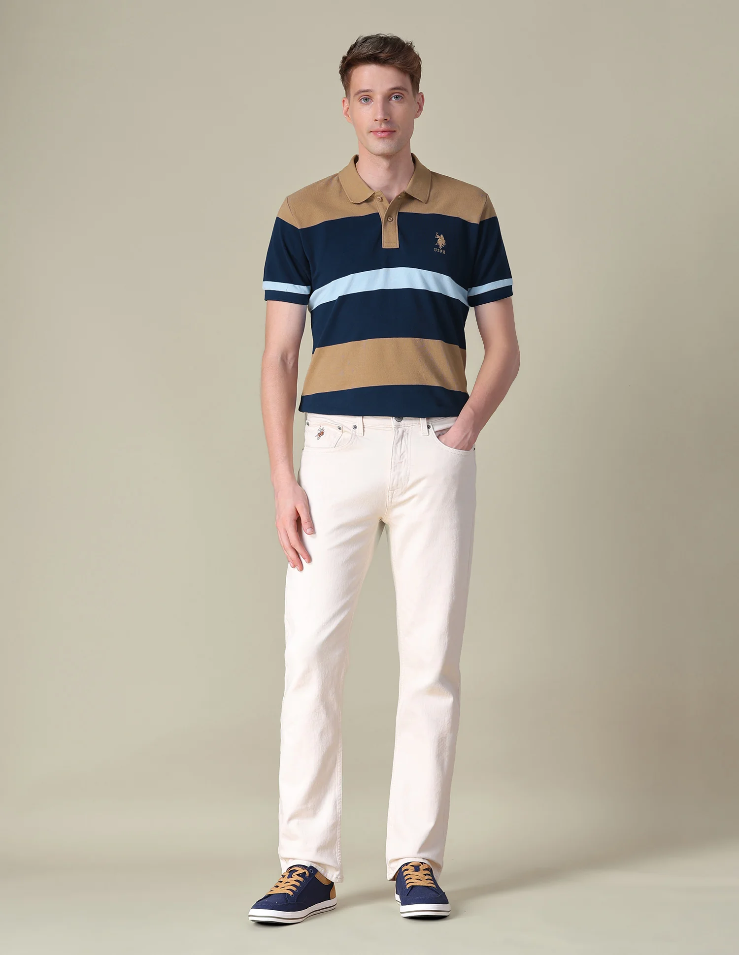 Colorblocked Boxy Fit Polo Shirt - Image 3