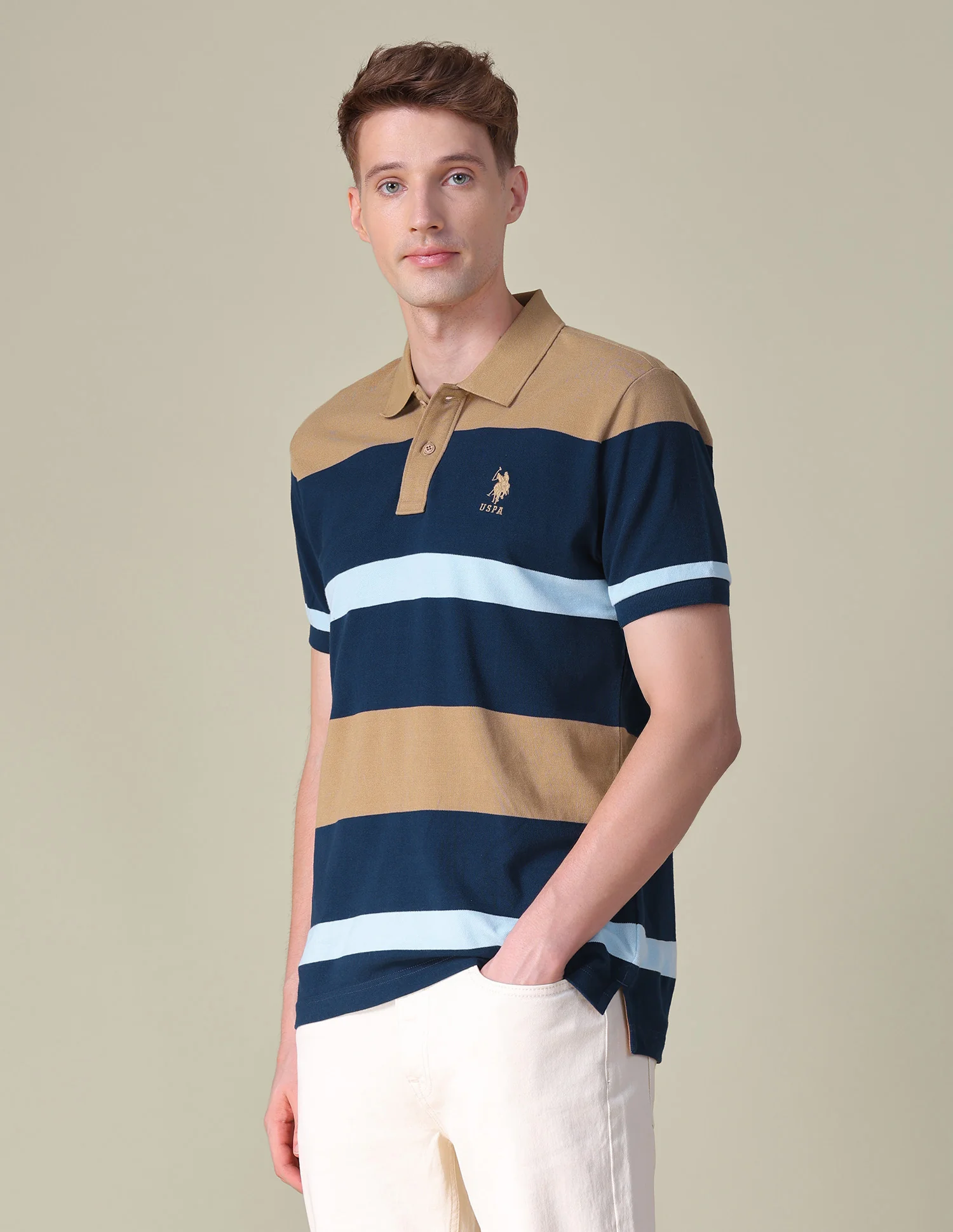 Colorblocked Boxy Fit Polo Shirt - Image 4