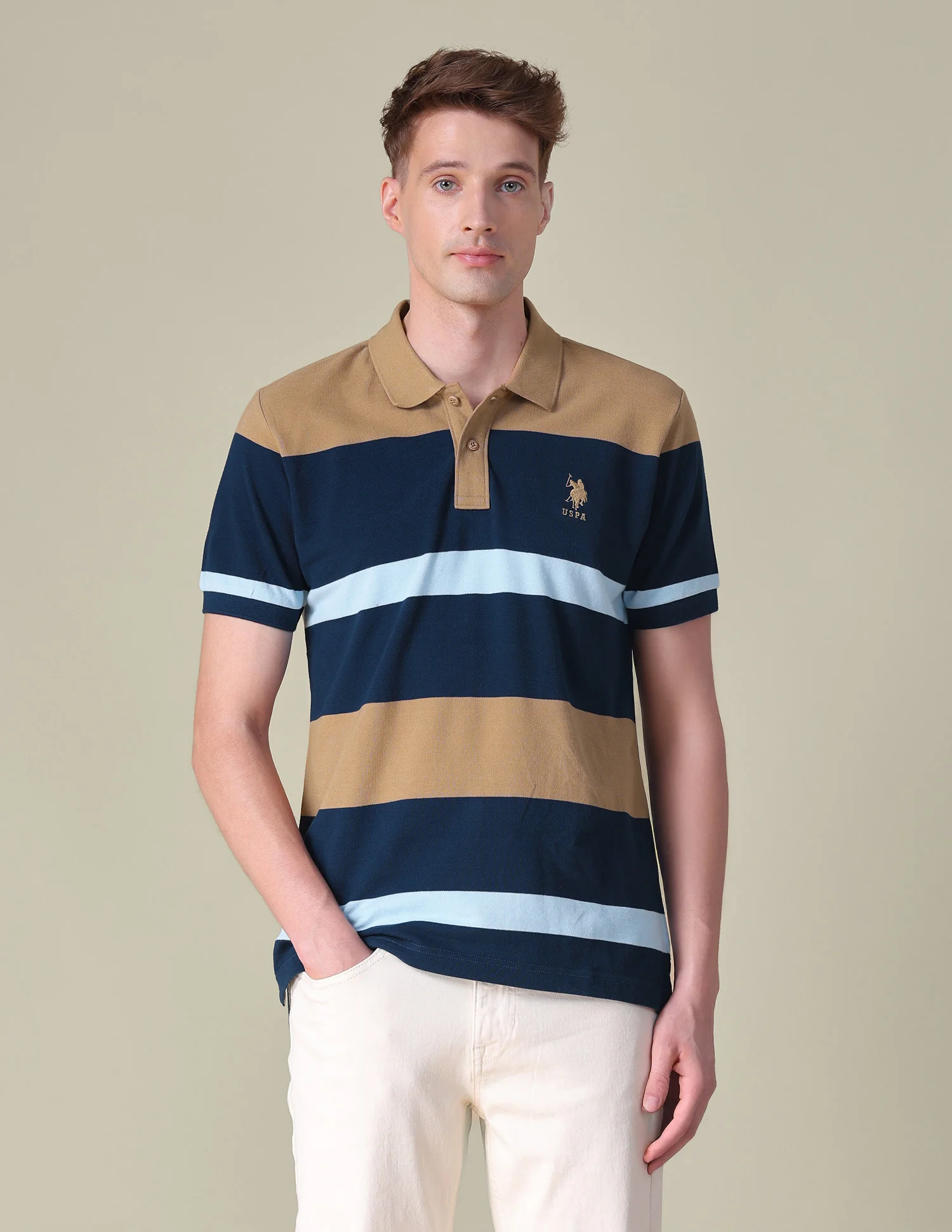 Colorblocked Boxy Fit Polo Shirt - Image 6