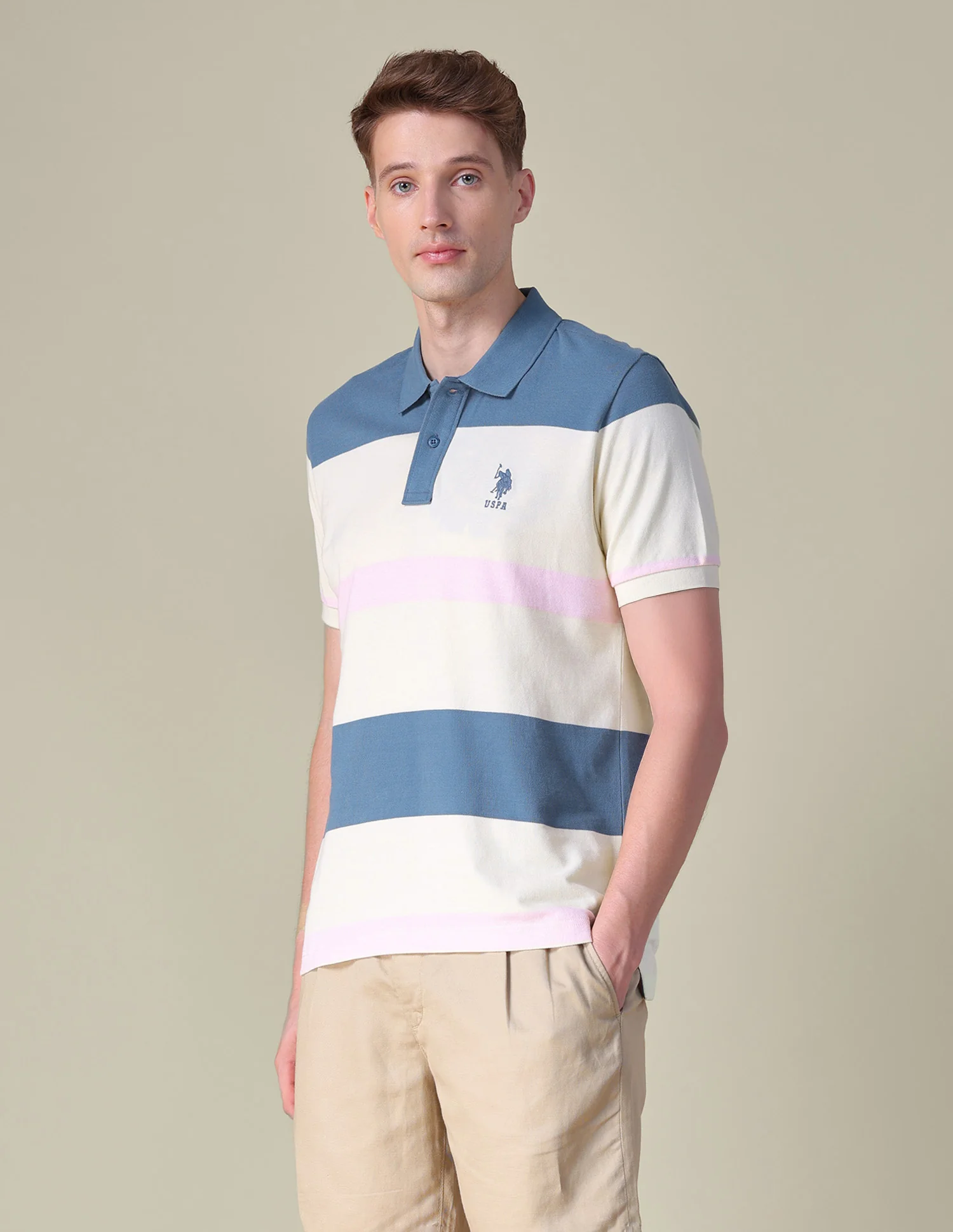 Colorblocked Boxy Fit Polo Shirt - Image 4
