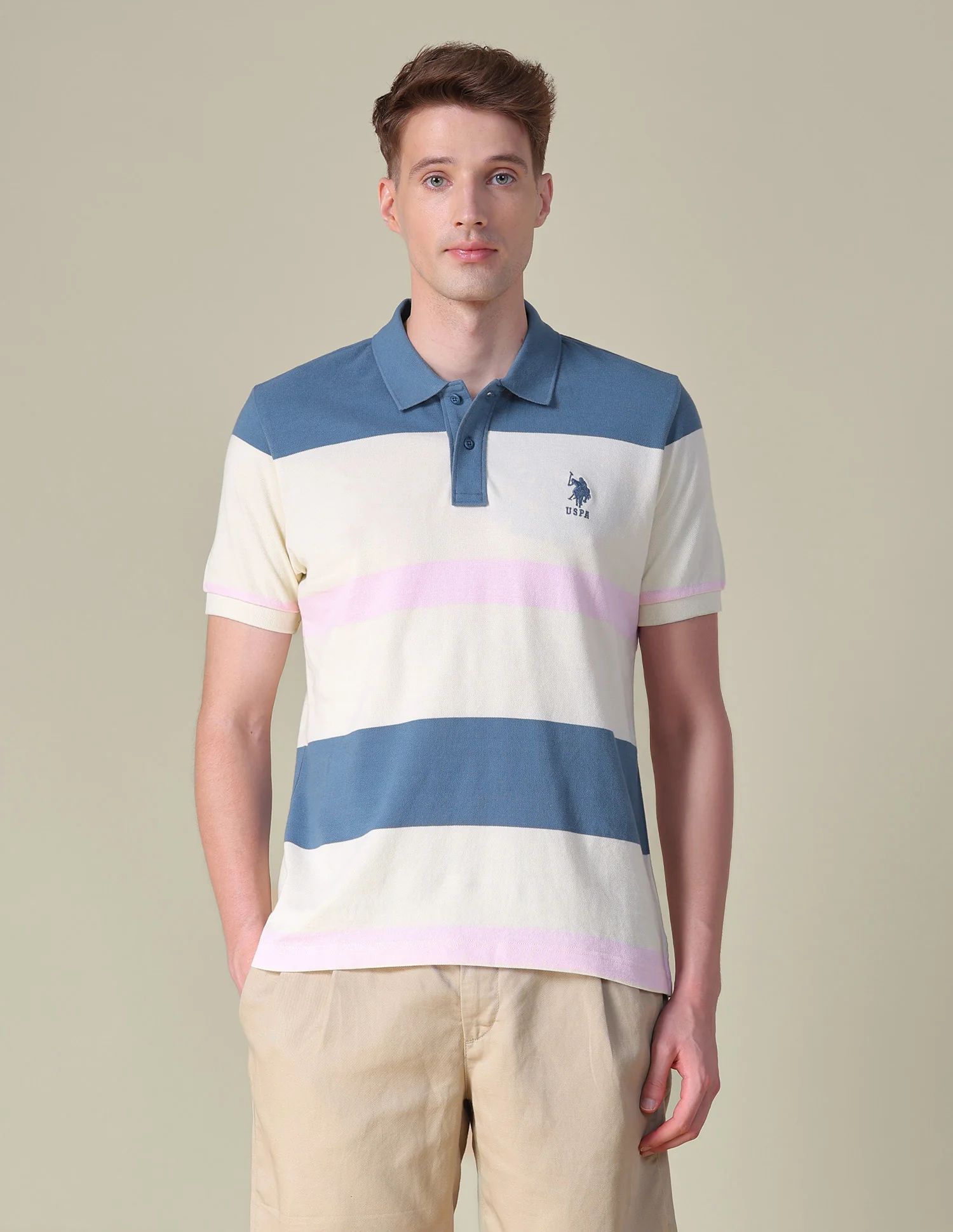 Colorblocked Boxy Fit Polo Shirt - Image 6