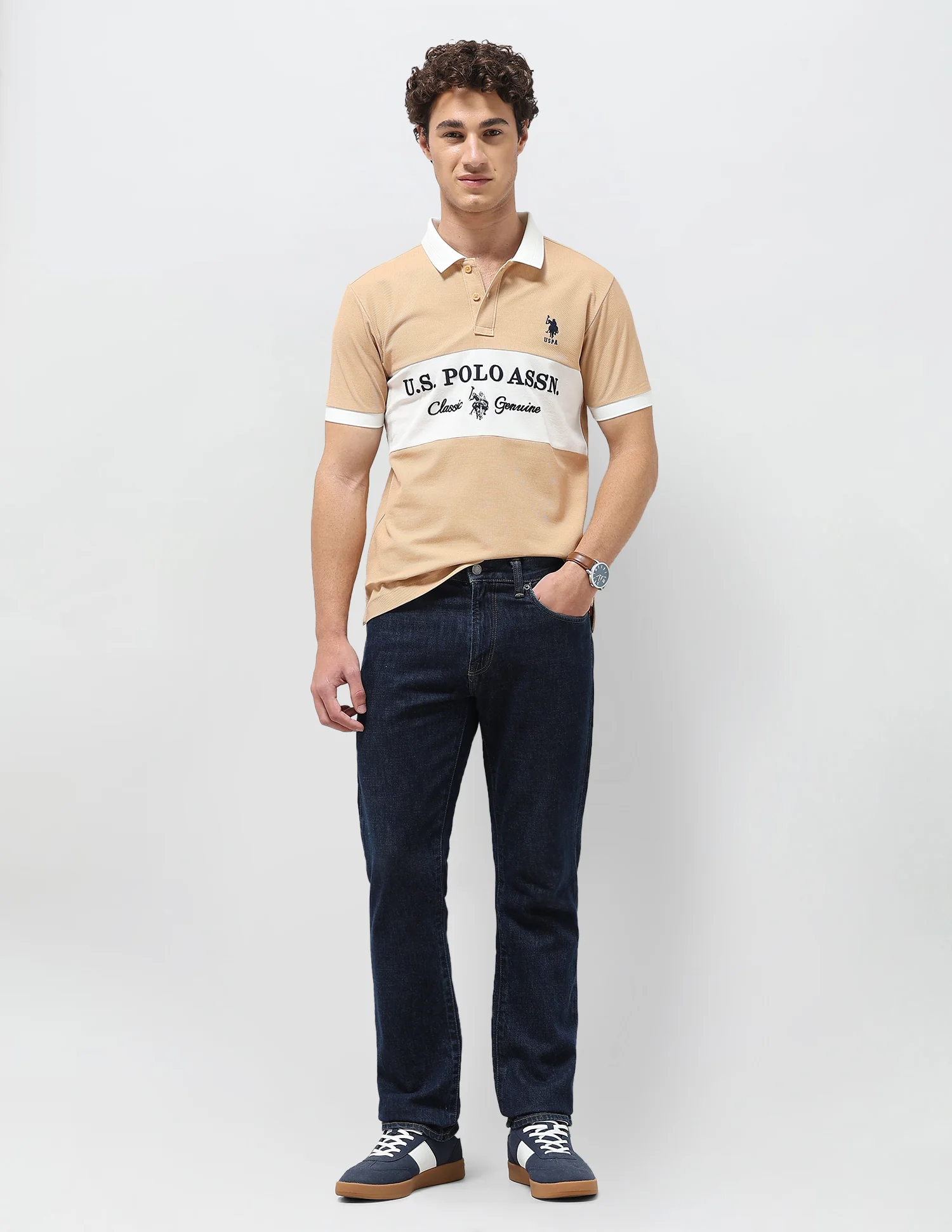 Colorblocked Brand Embroidered Slim Fit Polo Shirt - Image 3