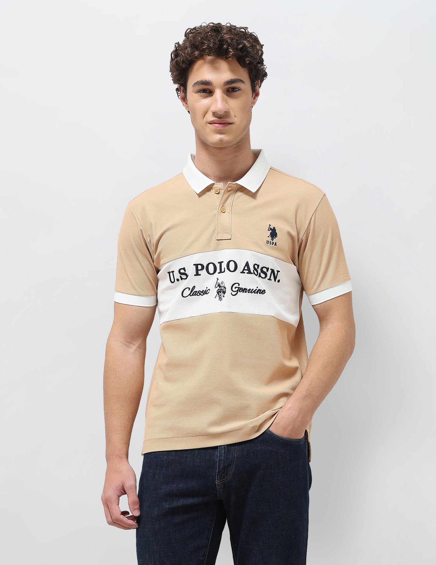 Colorblocked Brand Embroidered Slim Fit Polo Shirt - Image 6