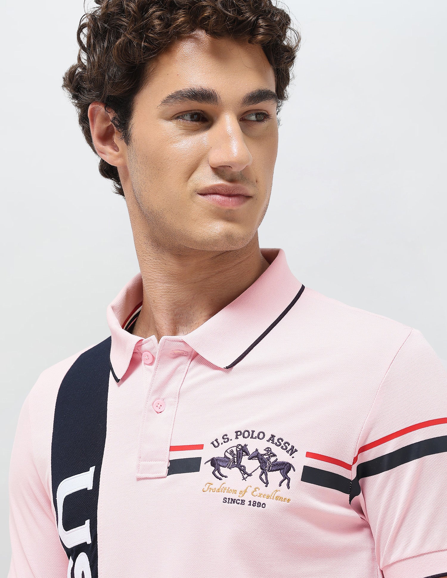 Colorblocked Brand Embroidered Slim Fit Polo Shirt - Image 7