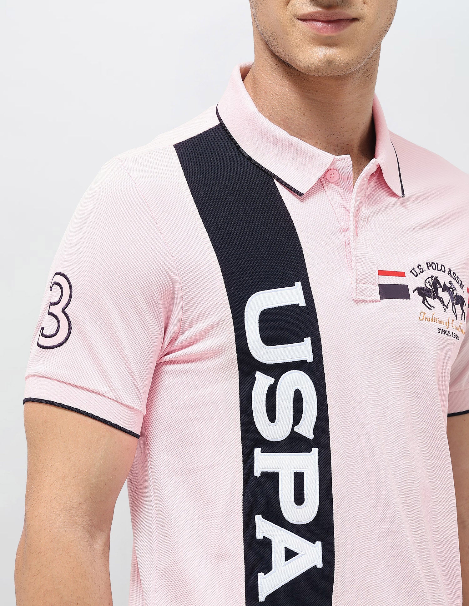 Colorblocked Brand Embroidered Slim Fit Polo Shirt - Image 8