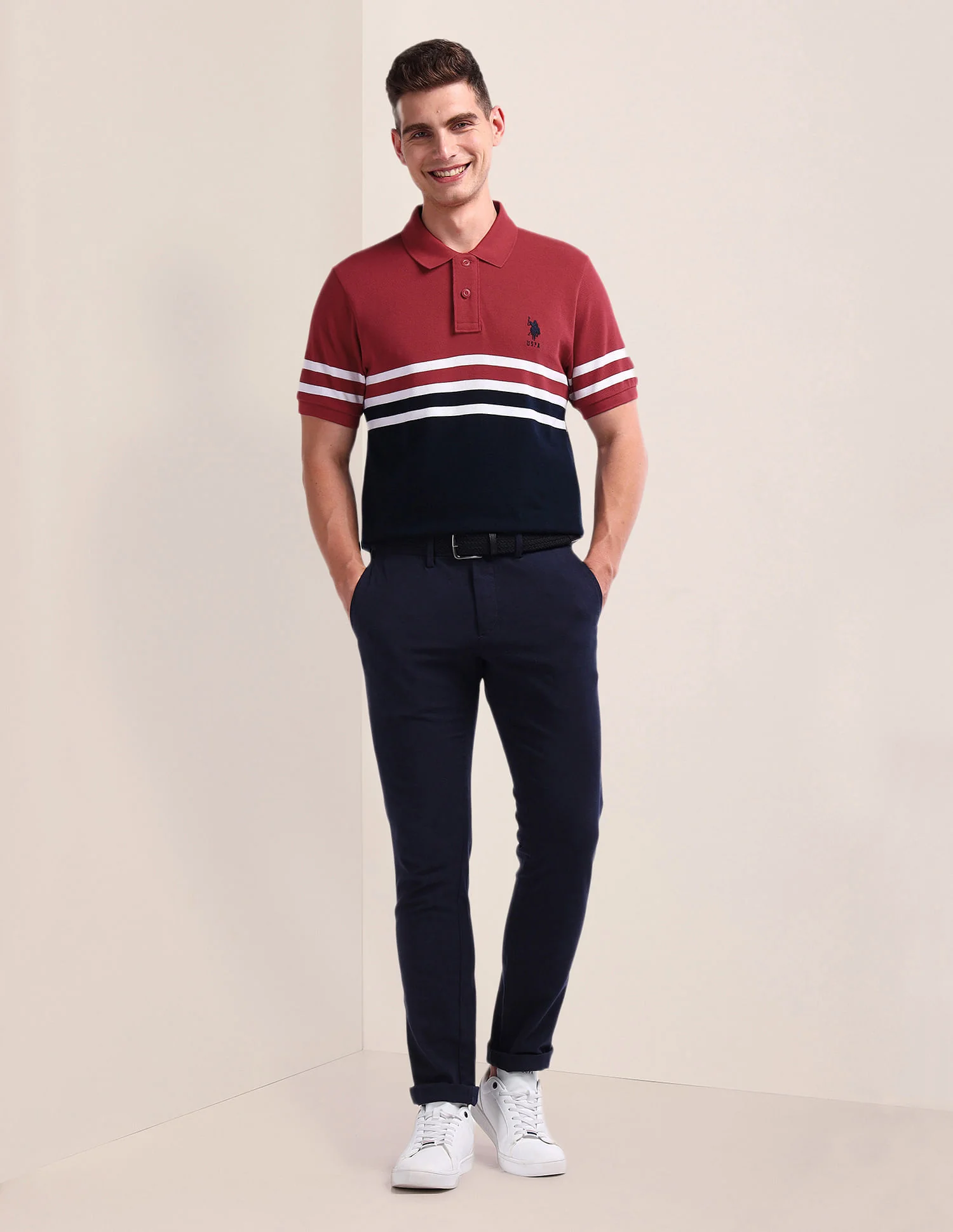 Colour Block Pique Polo Shirt - Image 3