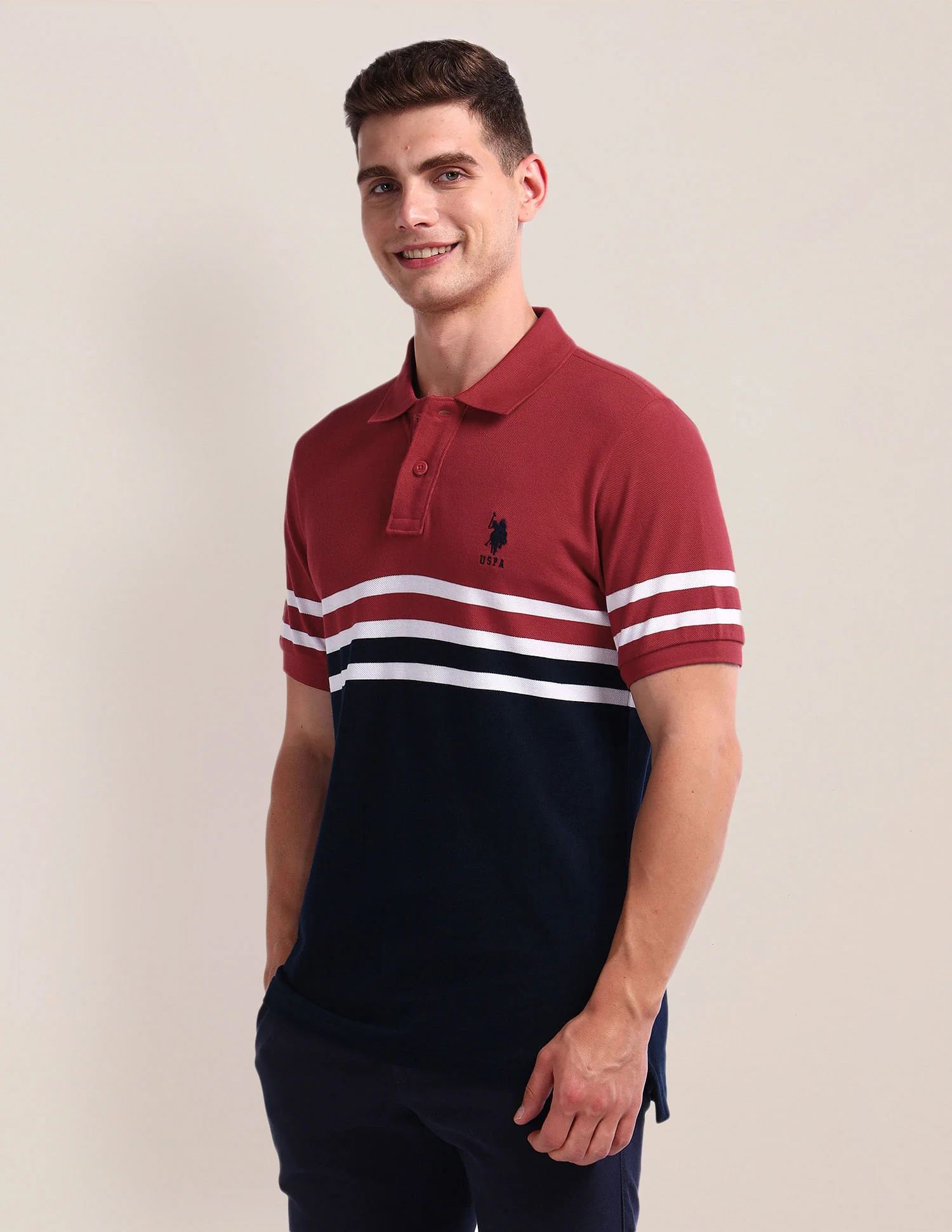 Colour Block Pique Polo Shirt - Image 4