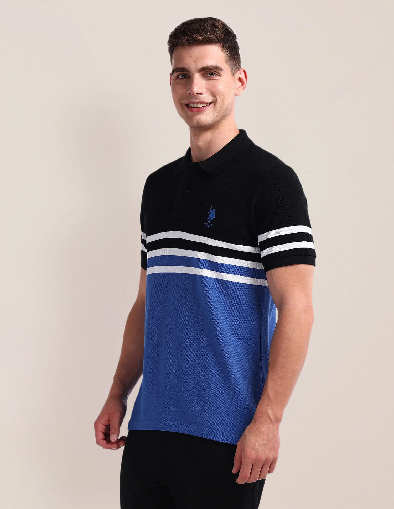 Colour Block Pique Polo Shirt - Image 4