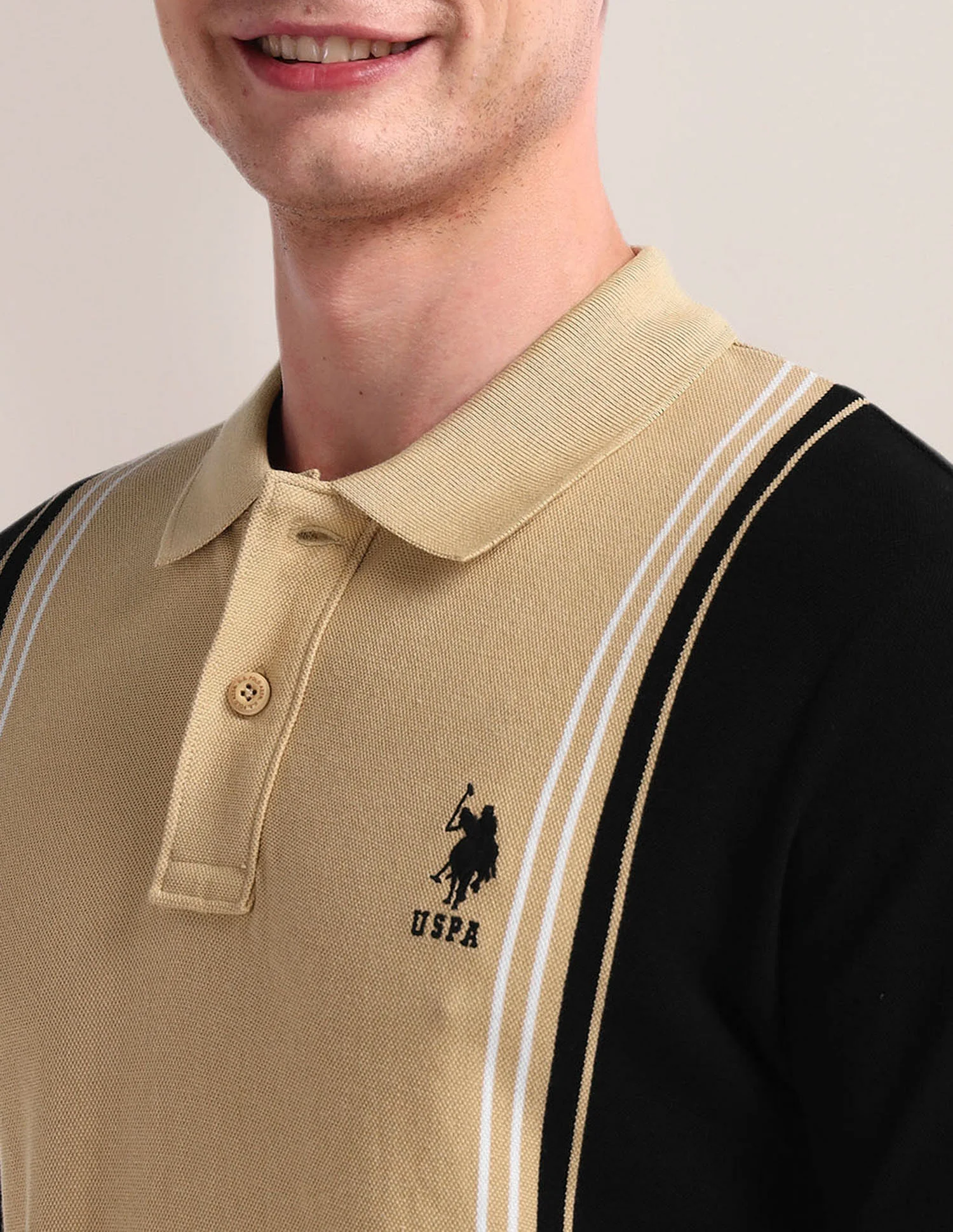 Colour Block Pique Polo Shirt - Image 7