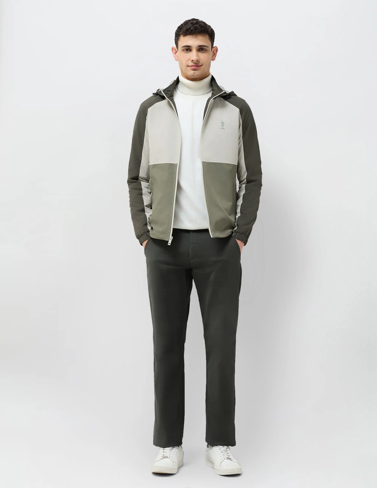 Colour Blocked Detachable Hood Jacket - Image 3