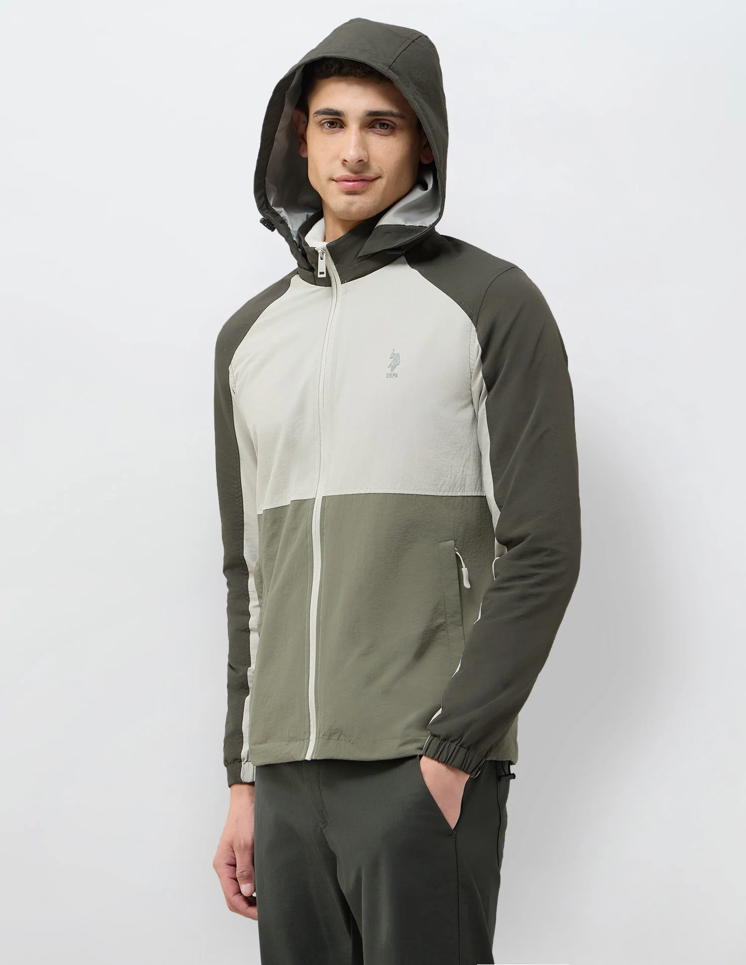Colour Blocked Detachable Hood Jacket - Image 4