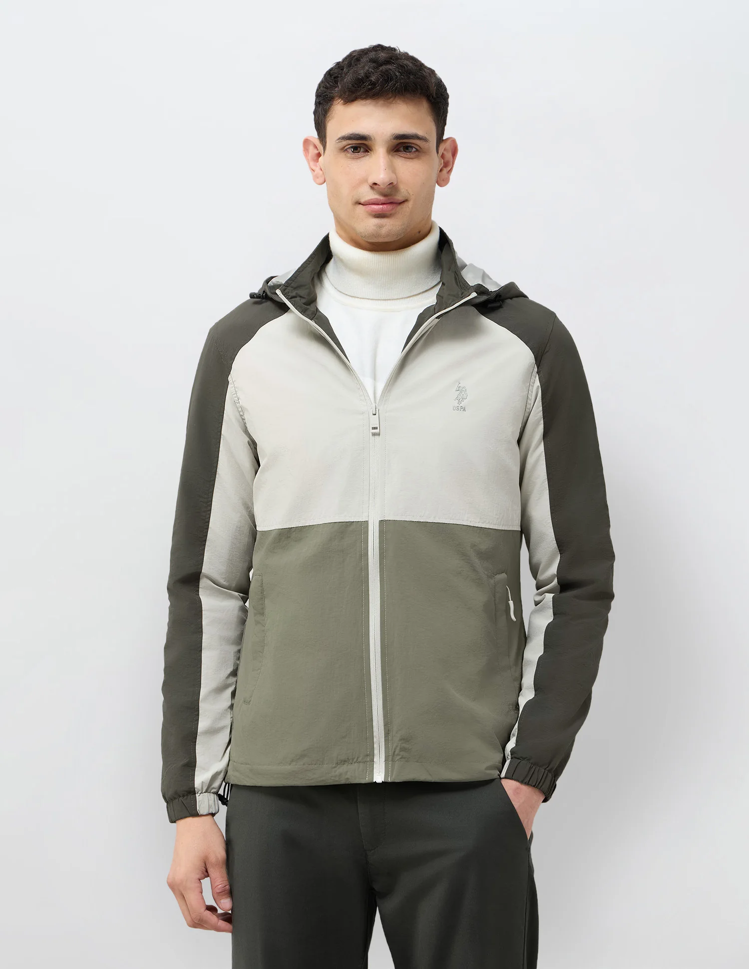 Colour Blocked Detachable Hood Jacket - Image 6
