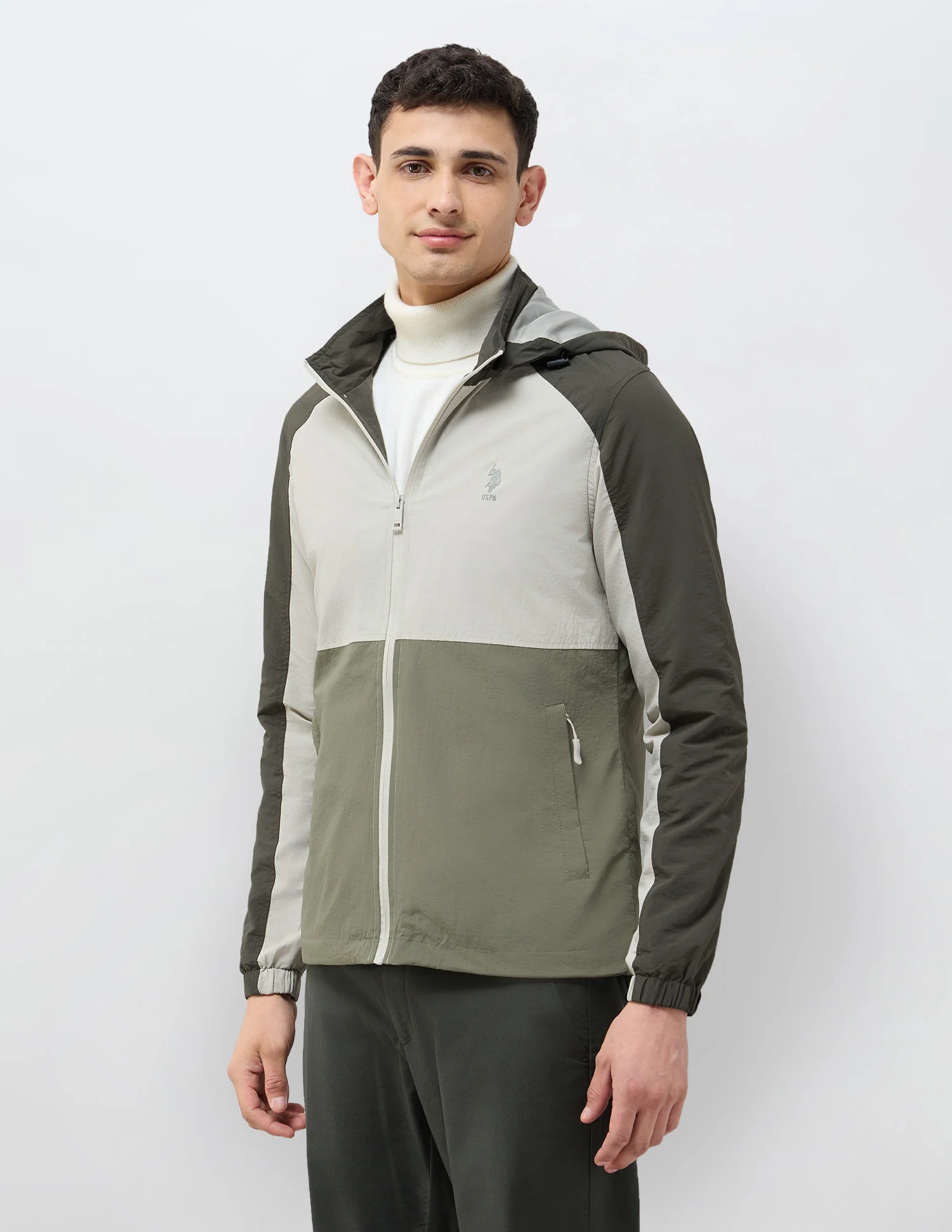 Colour Blocked Detachable Hood Jacket - Image 9