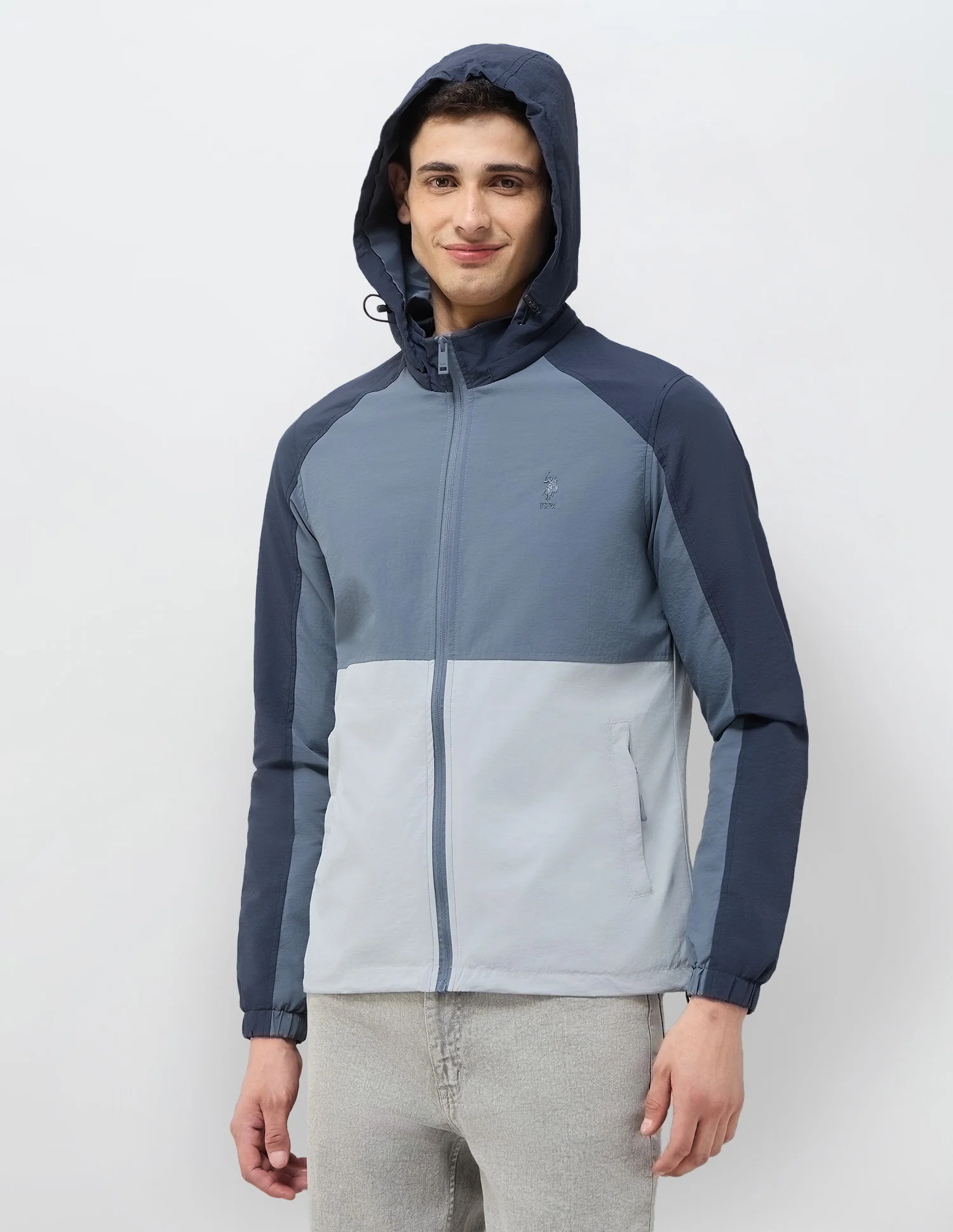 Colour Blocked Detachable Hood Jacket - Image 4