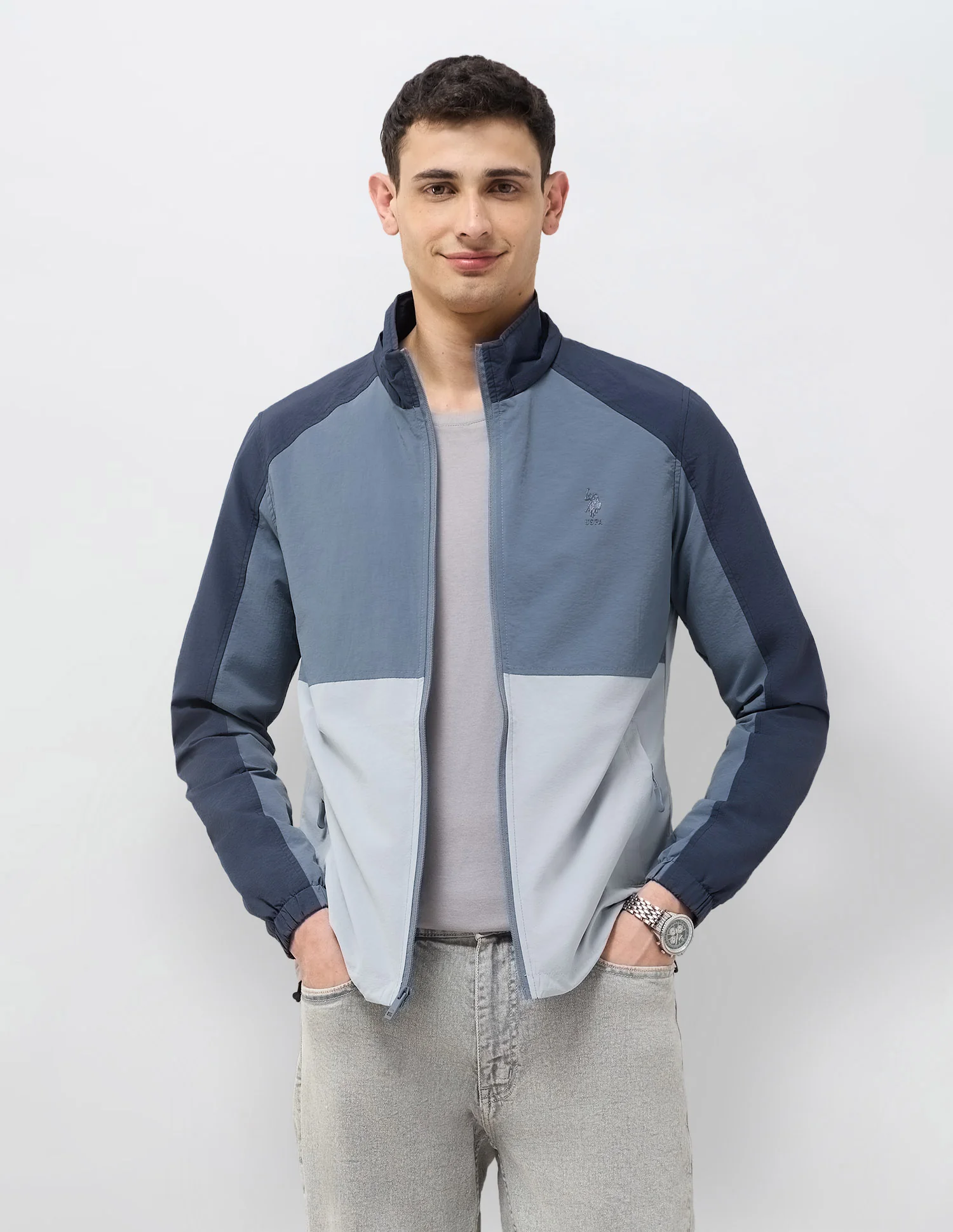 Colour Blocked Detachable Hood Jacket - Image 9
