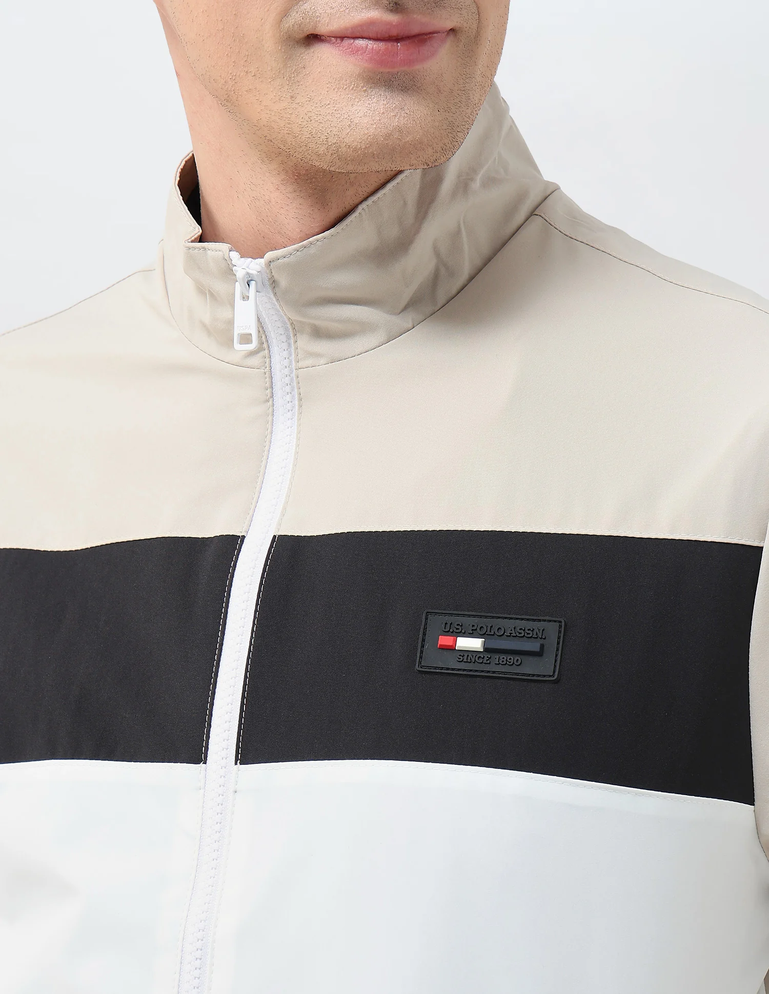 Colour Blocked Regular Fit Casual Jacket - Image 7