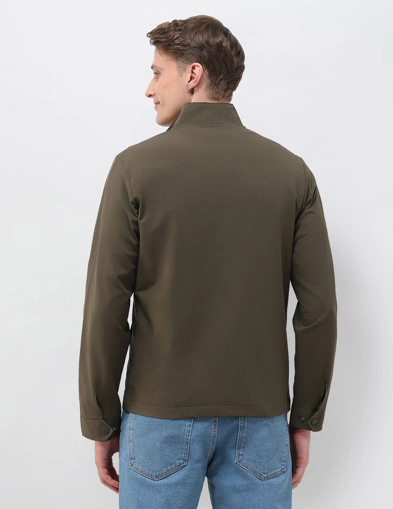 Colour Blocked Regular Fit Casual Jacket - Image 5