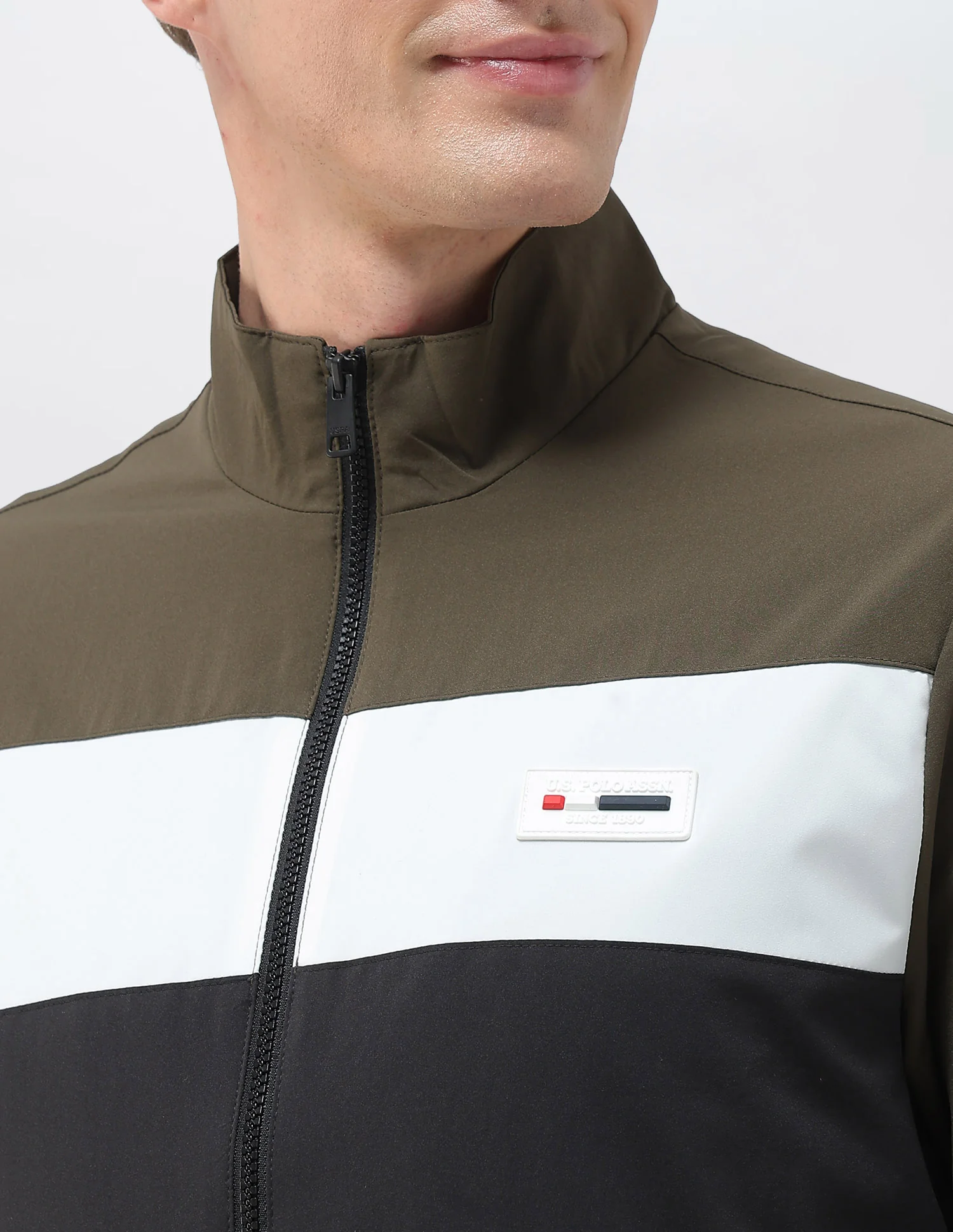 Colour Blocked Regular Fit Casual Jacket - Image 7