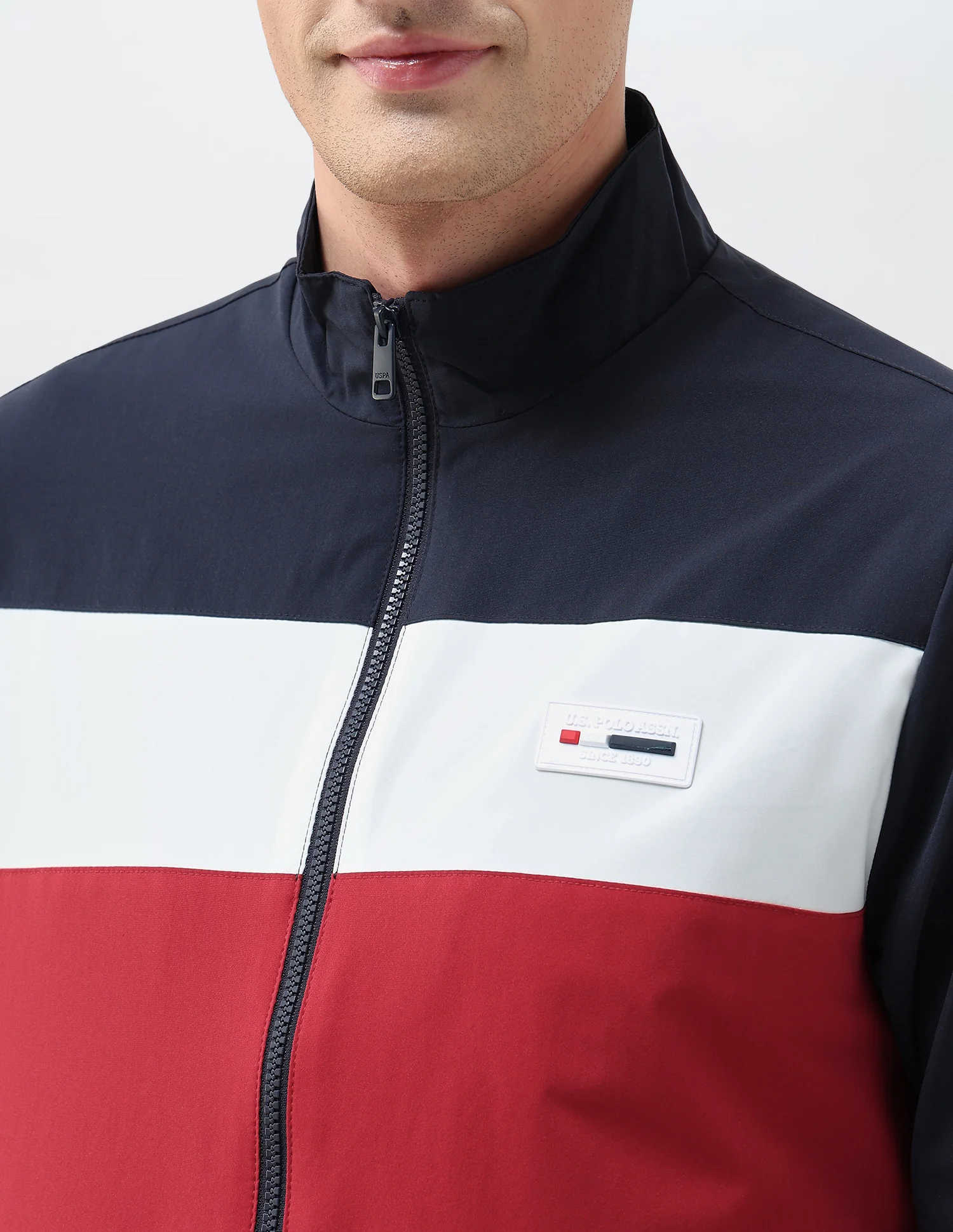 Colour Blocked Regular Fit Casual Jacket - Image 7