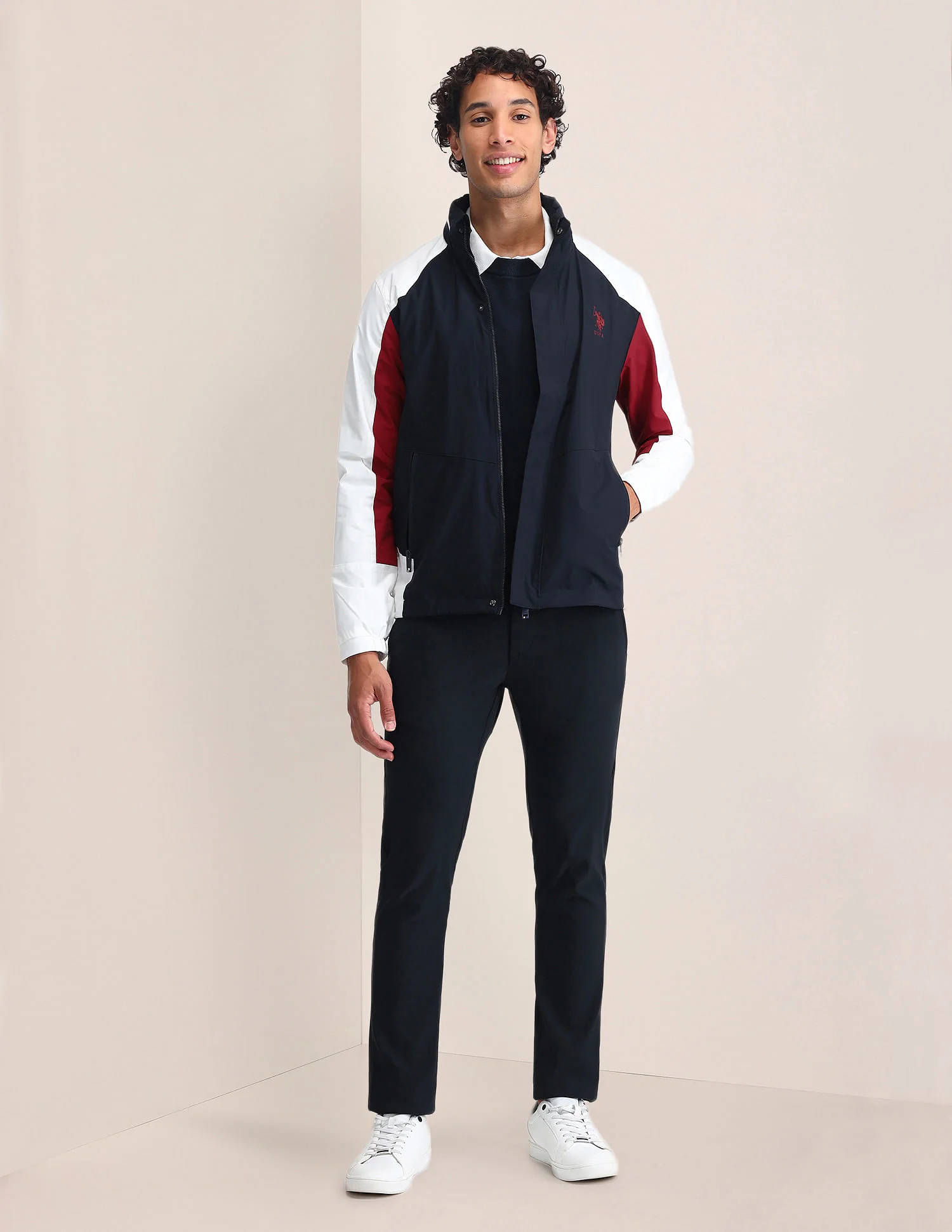 Colour Blocked Regular Fit Jacket - Image 3