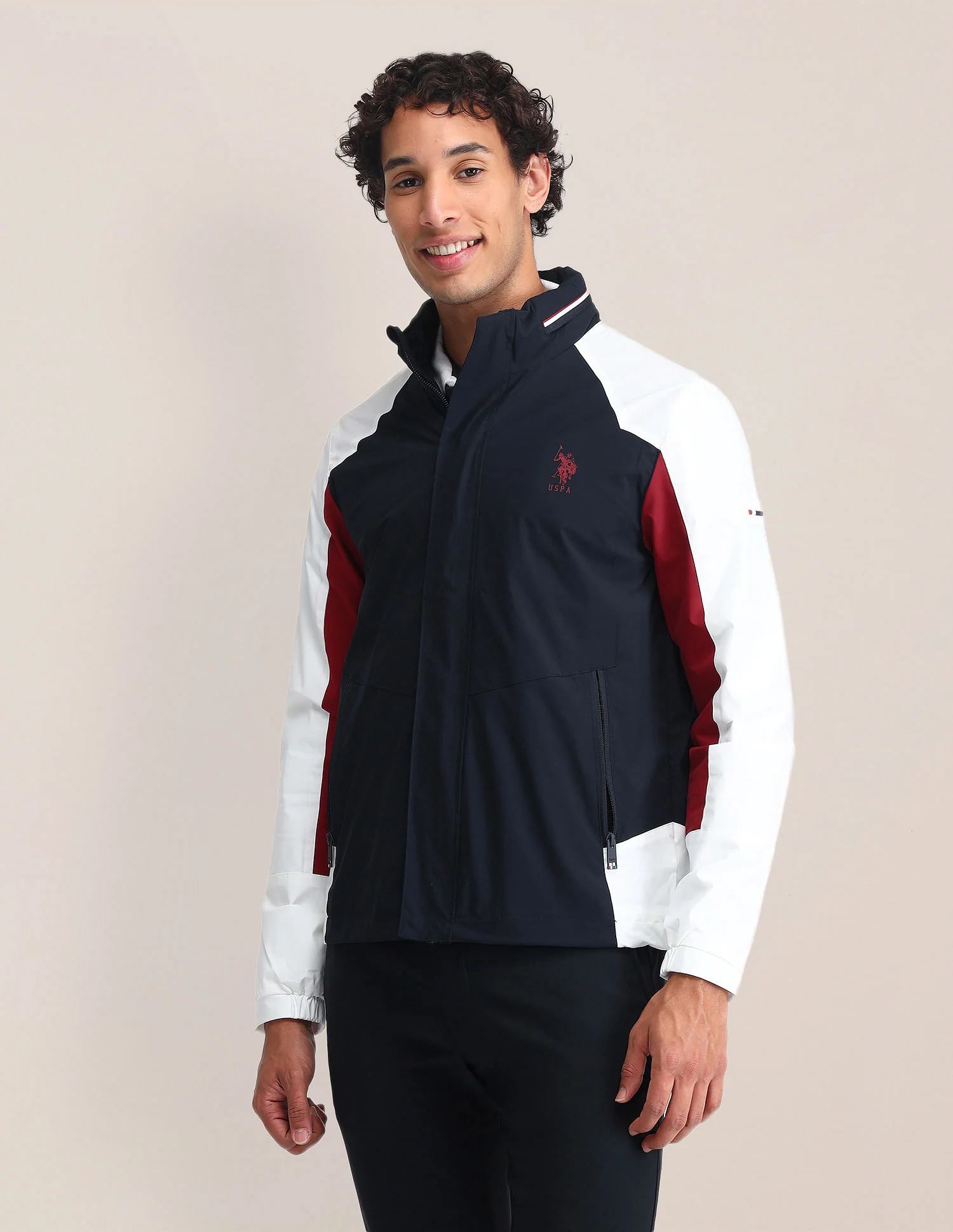 Colour Blocked Regular Fit Jacket - Image 4