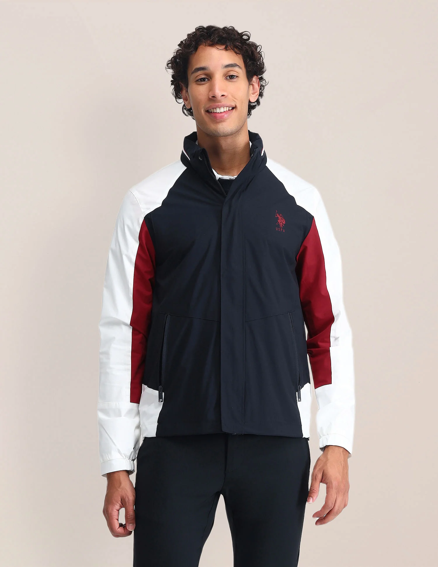 Colour Blocked Regular Fit Jacket - Image 6