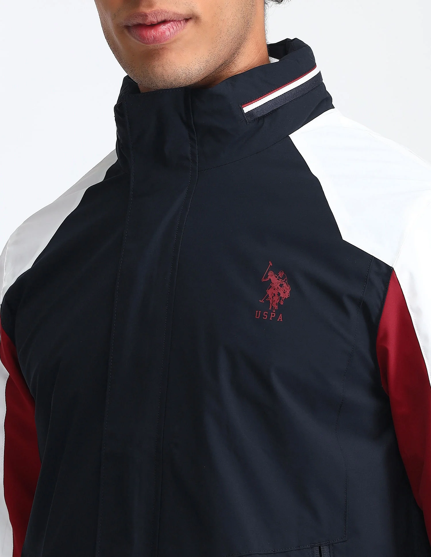 Colour Blocked Regular Fit Jacket - Image 7