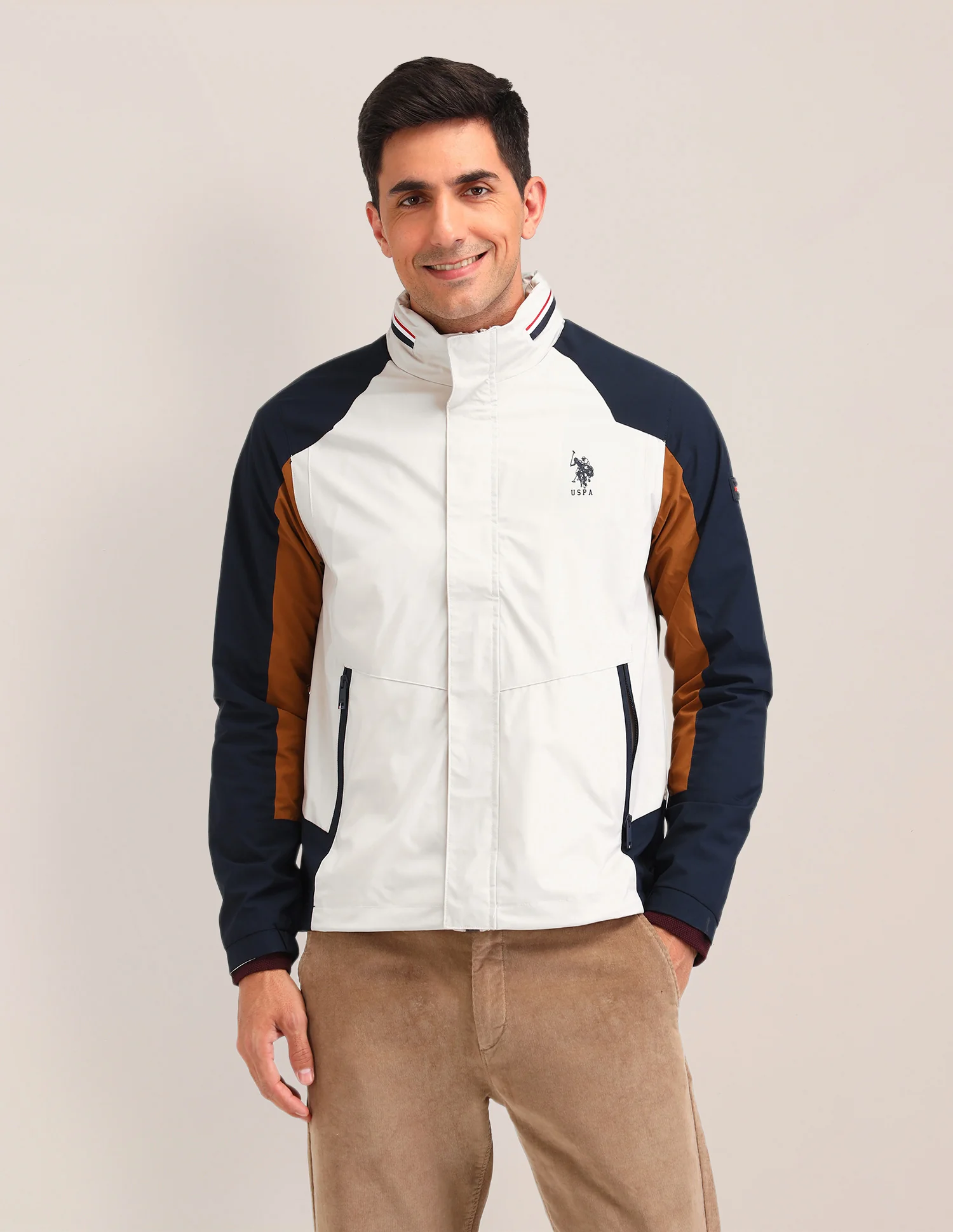 Colour blocked Regular Fit Jacket - Image 6