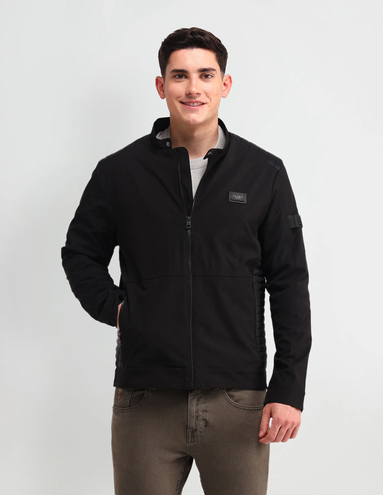 Colour Blocked Regular Fit Jacket - Image 6