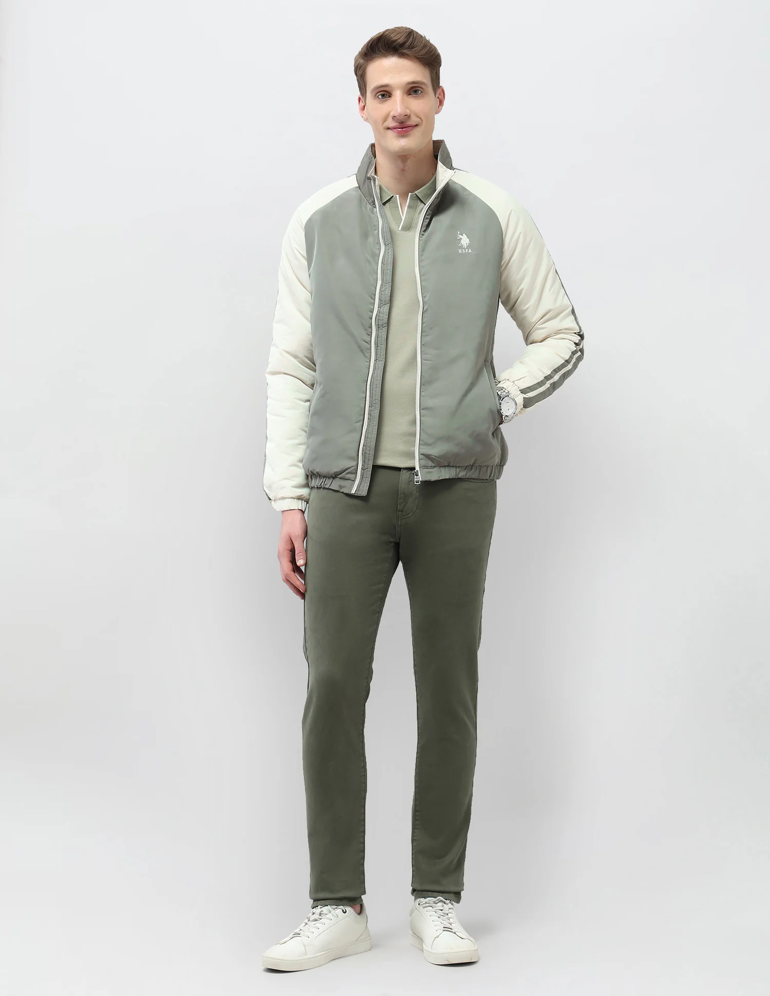 Colour Blocked Regular Fit Puffer Jacket - Image 3