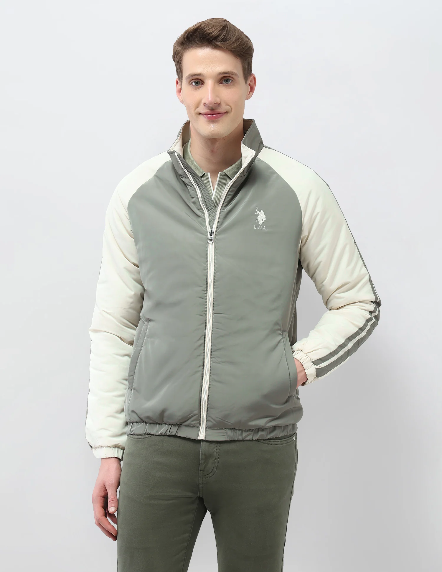 Colour Blocked Regular Fit Puffer Jacket - Image 6
