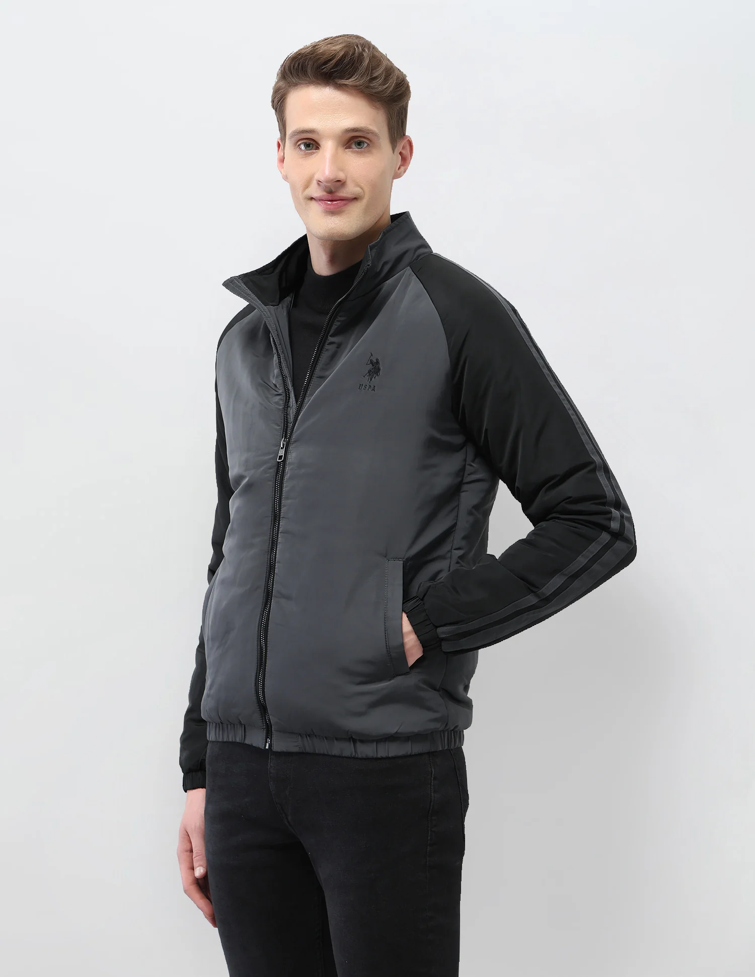 Colour Blocked Regular Fit Puffer Jacket - Image 4