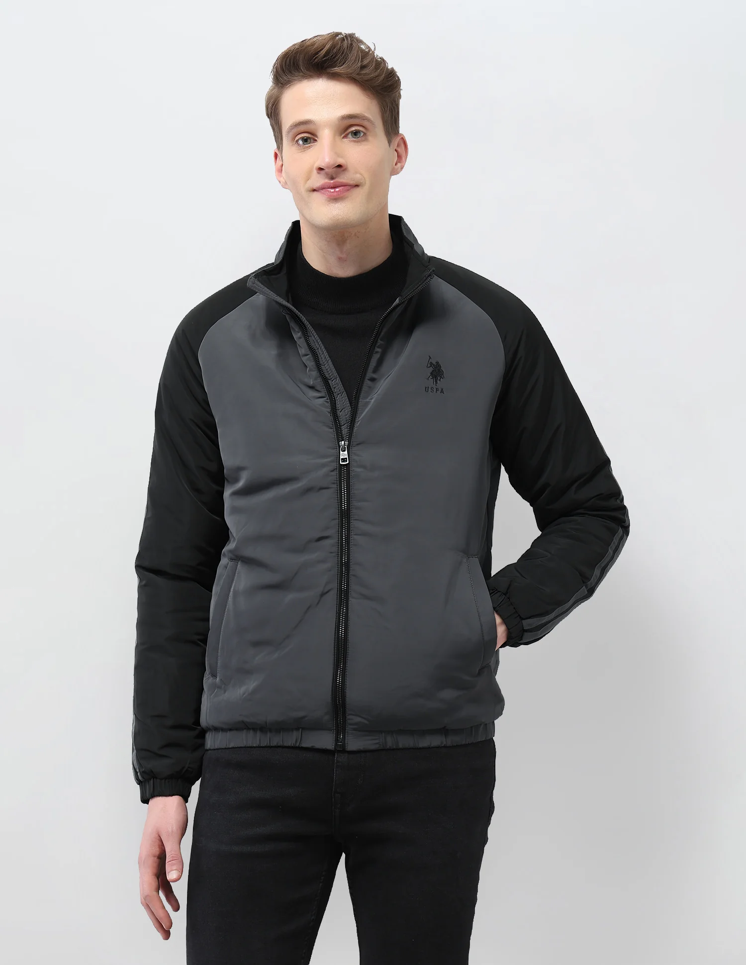 Colour Blocked Regular Fit Puffer Jacket - Image 6