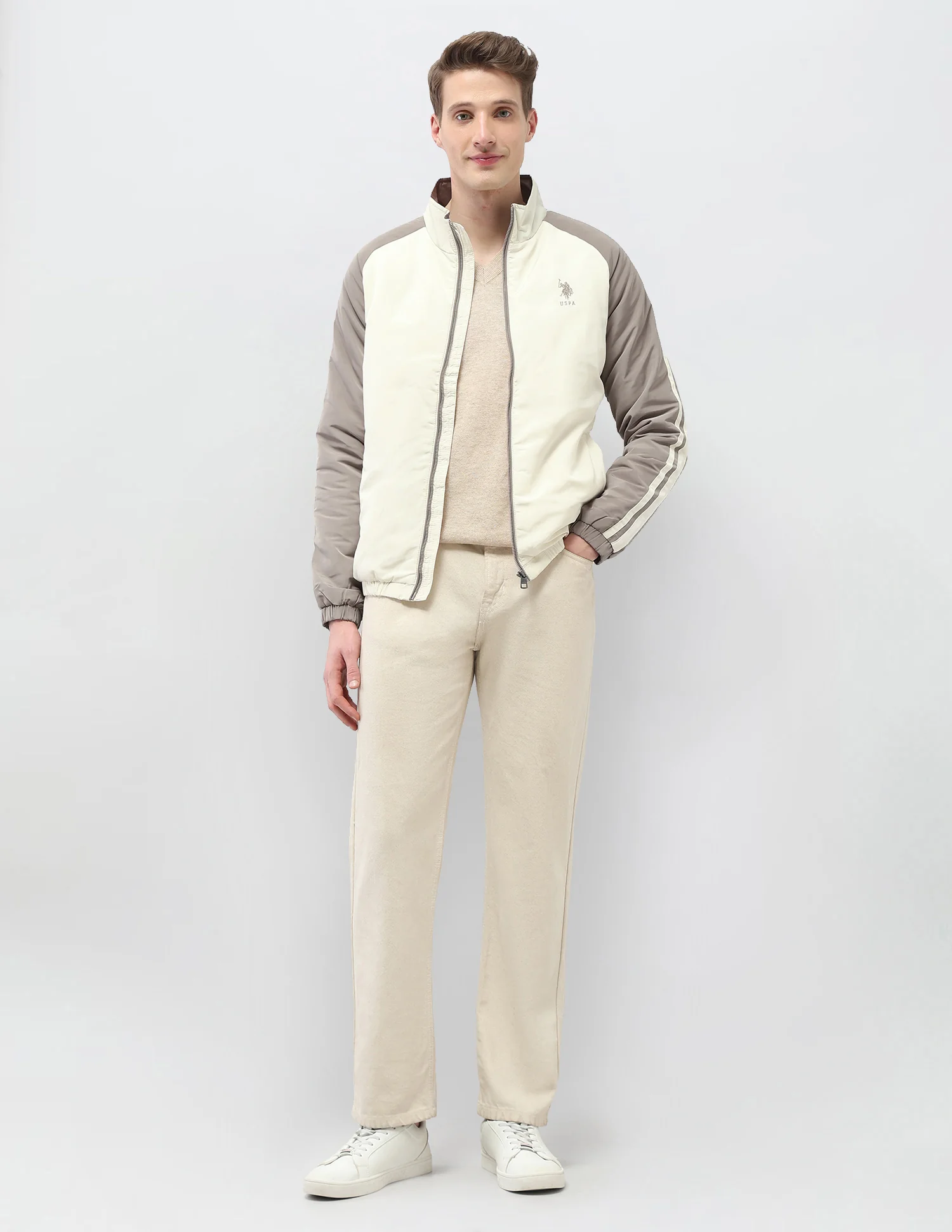 Colour Blocked Regular Fit Puffer Jacket - Image 3