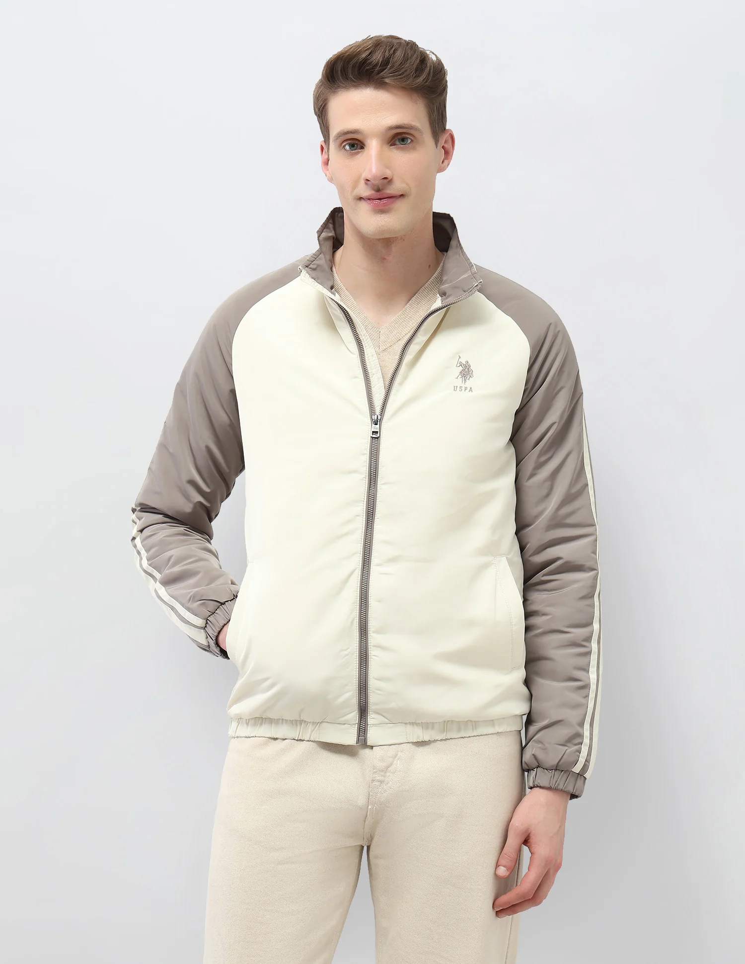 Colour Blocked Regular Fit Puffer Jacket - Image 6